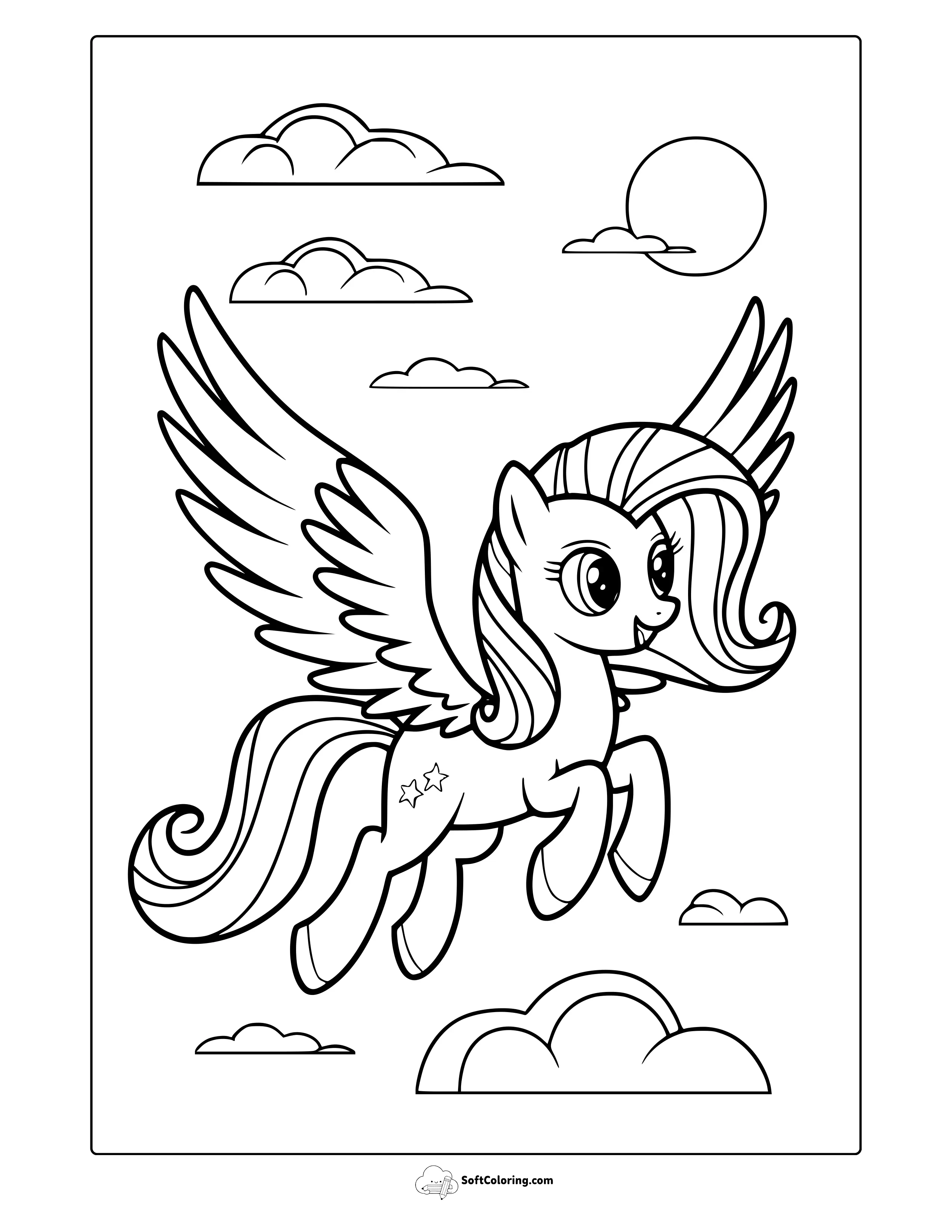 My Little Pony Royal Flight Coloring Page