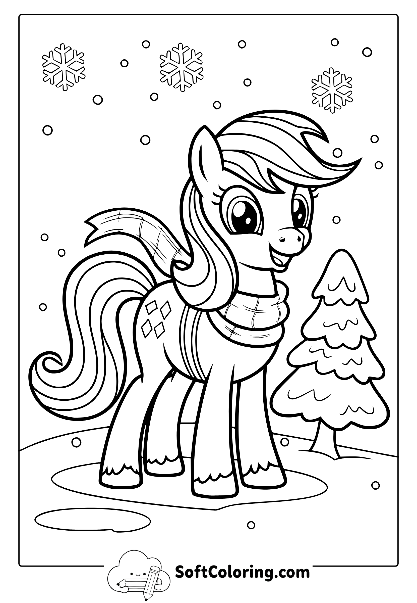 My Little Pony Snowy Day Coloring Page