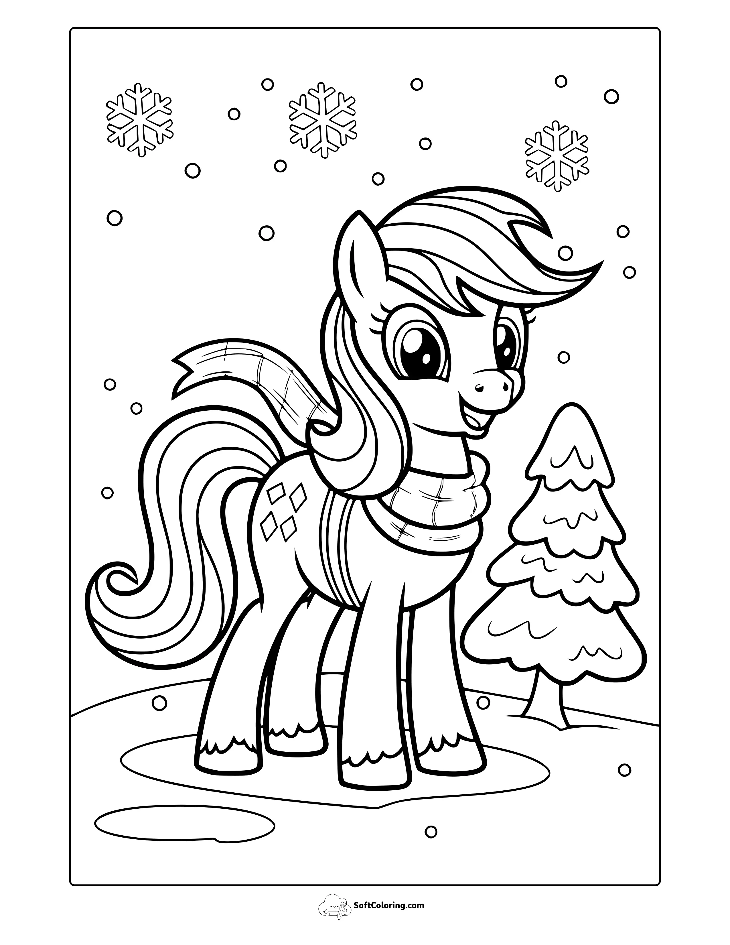 My Little Pony Snowy Day Coloring Page