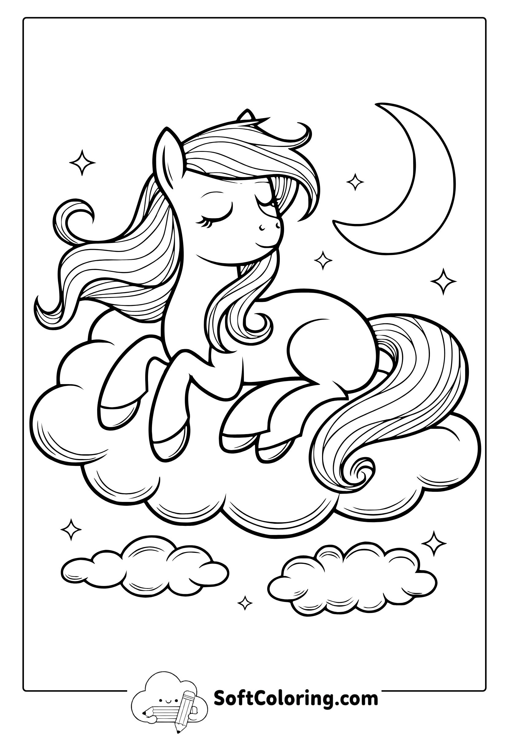 My Little Pony Sweet Dreaming Coloring Page