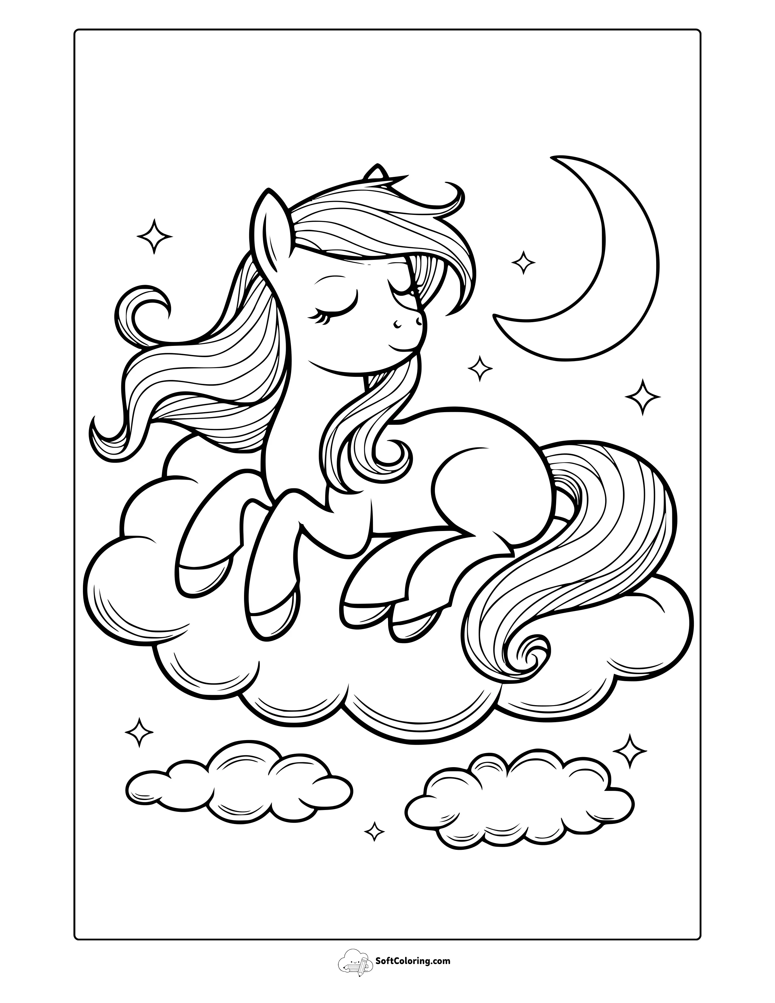 My Little Pony Sweet Dreaming Coloring Page