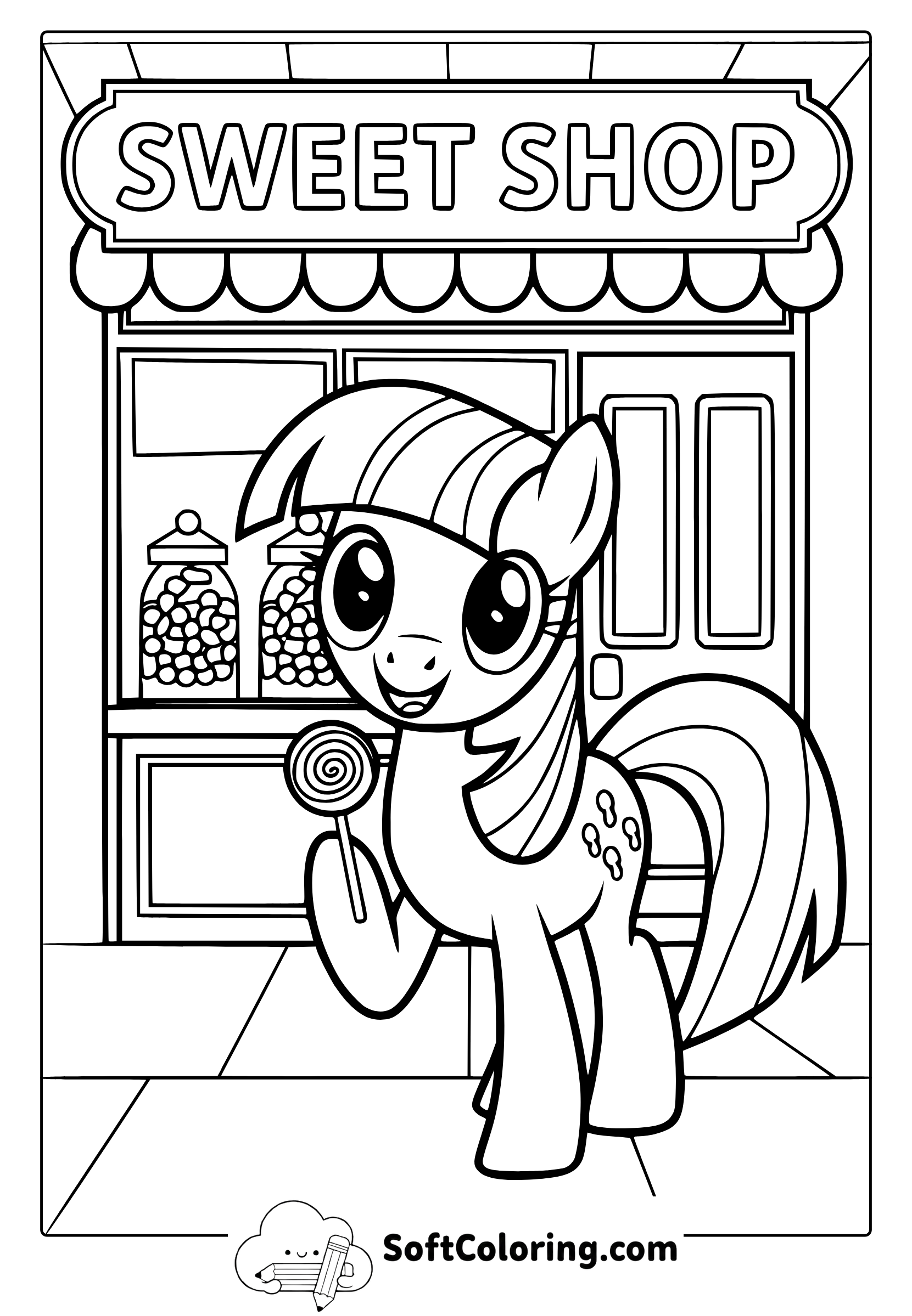 My Little Pony Sweet Shop Coloring Page