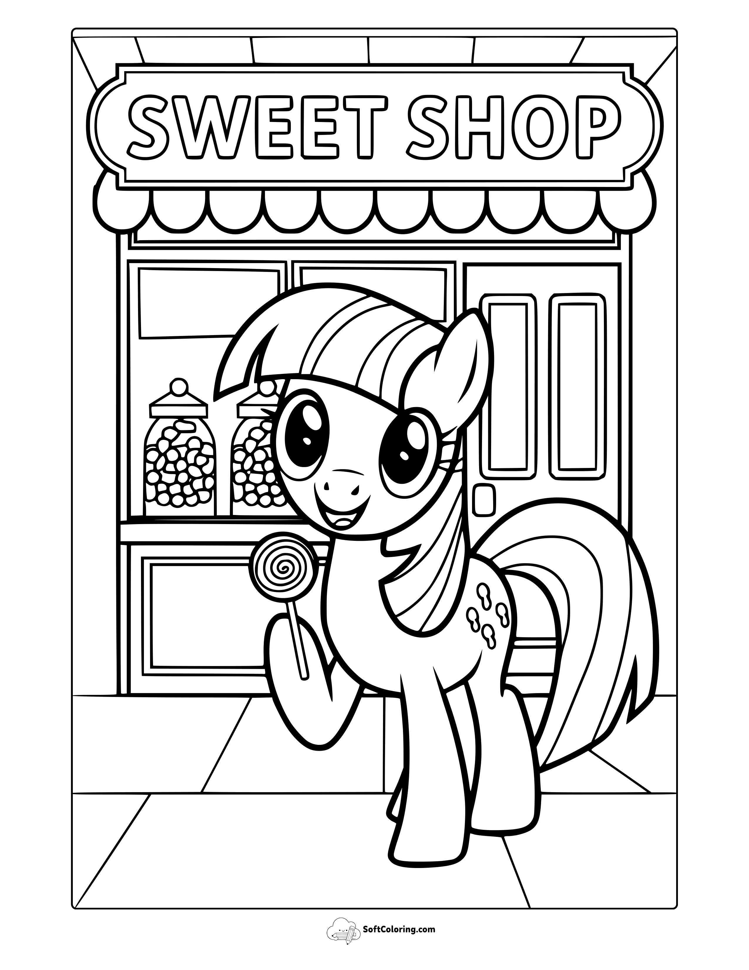 My Little Pony Sweet Shop Coloring Page