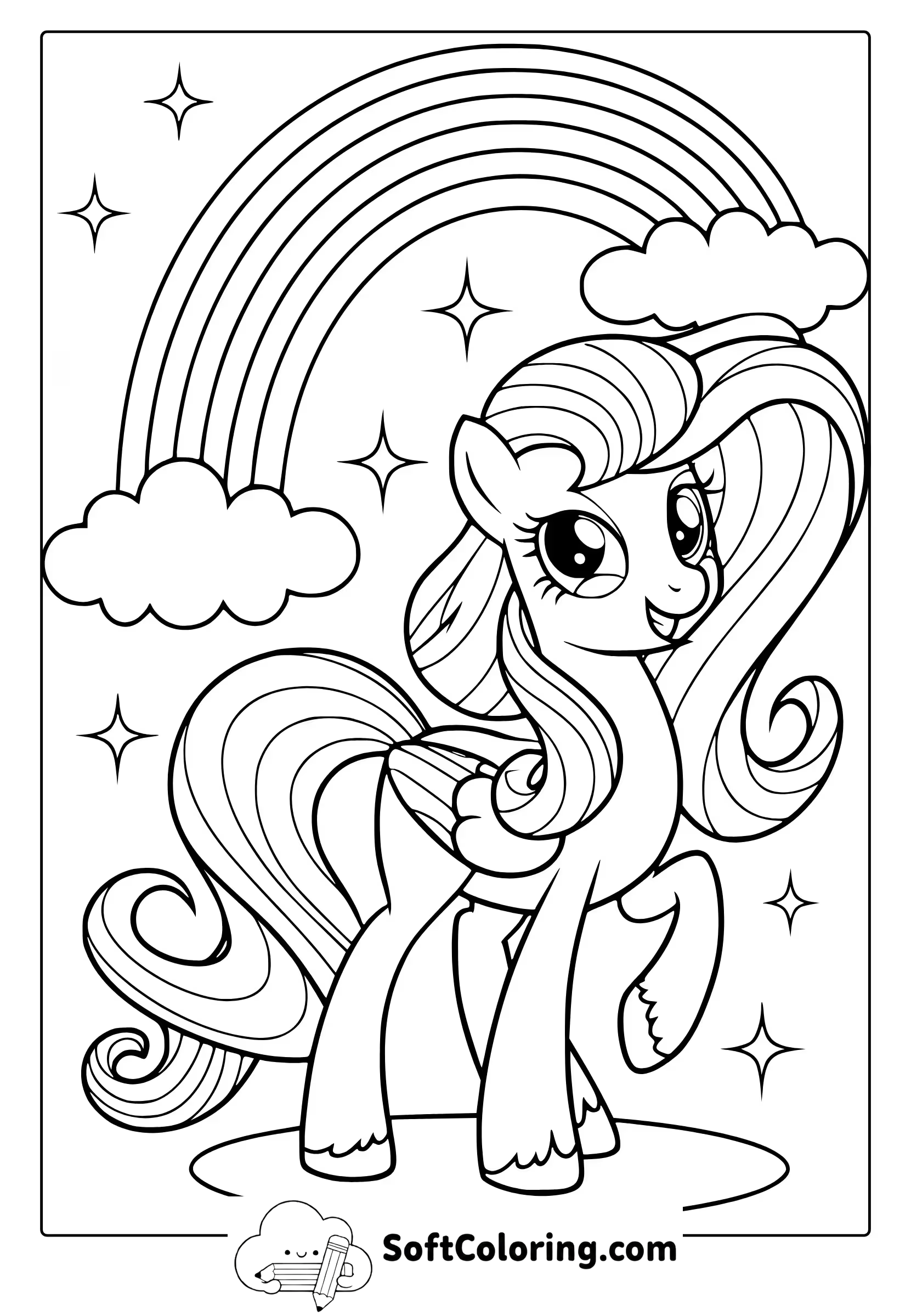 My Little Pony Under the Rainbow Coloring Page