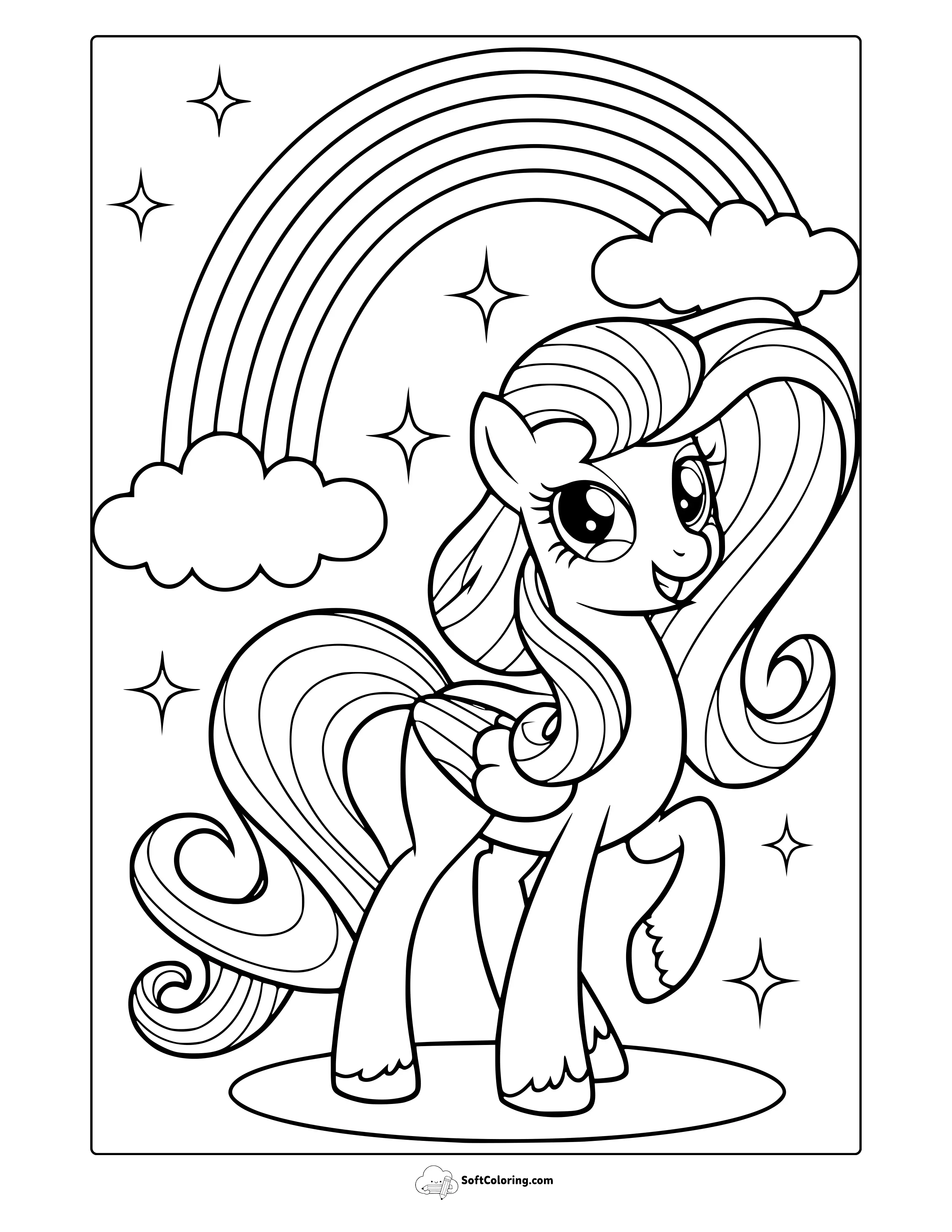 My Little Pony Under The Rainbow Coloring Page