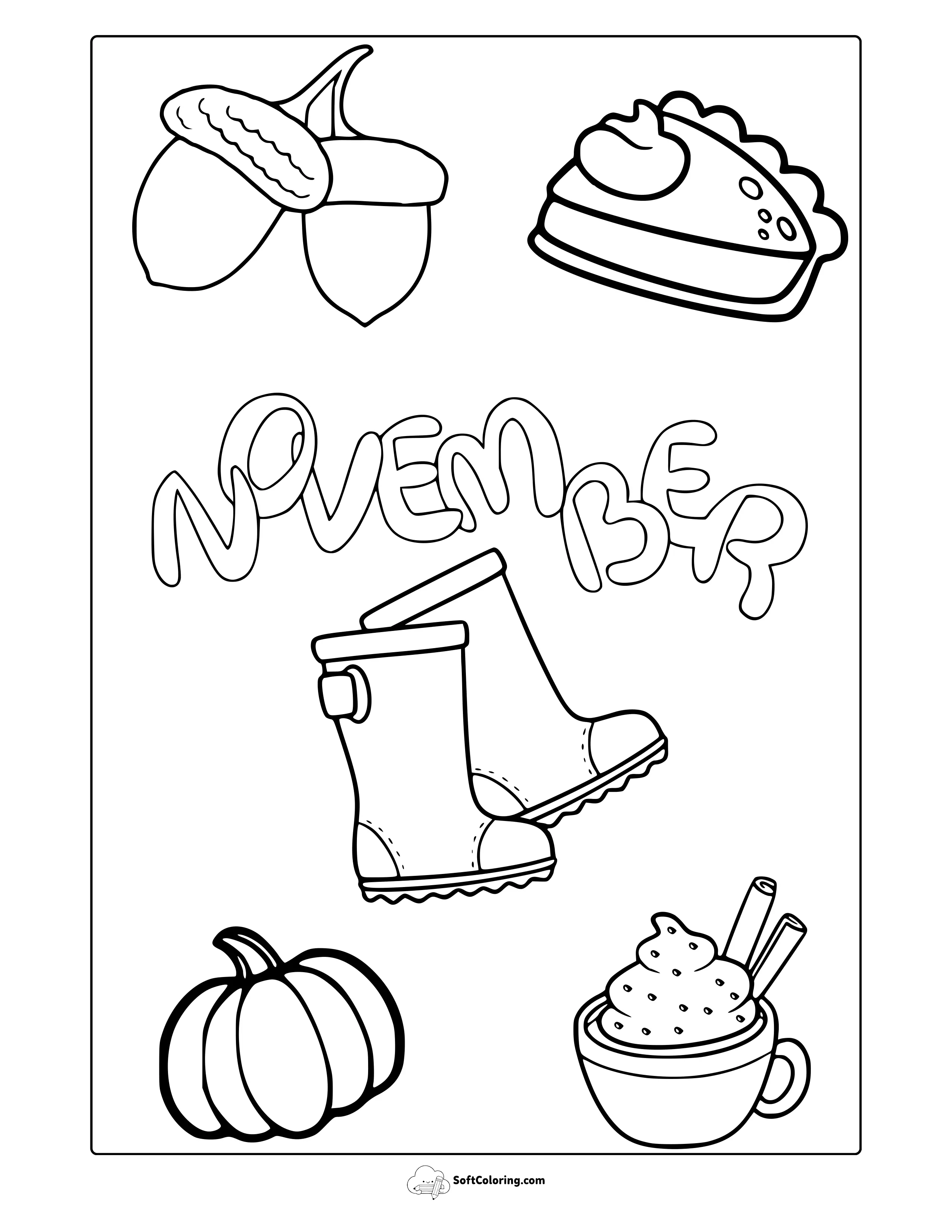 November Boots Coloring Page