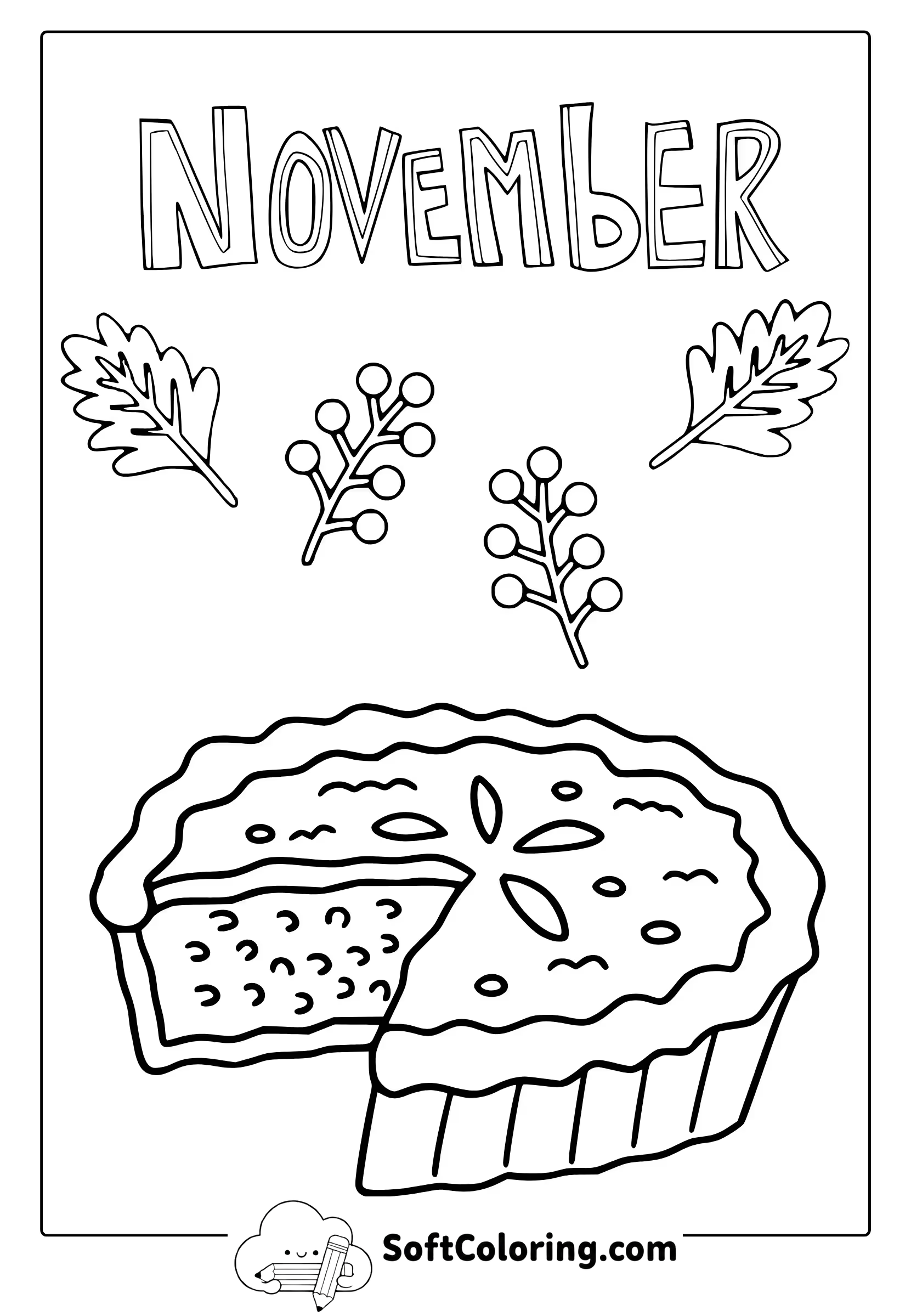 november pie coloring page