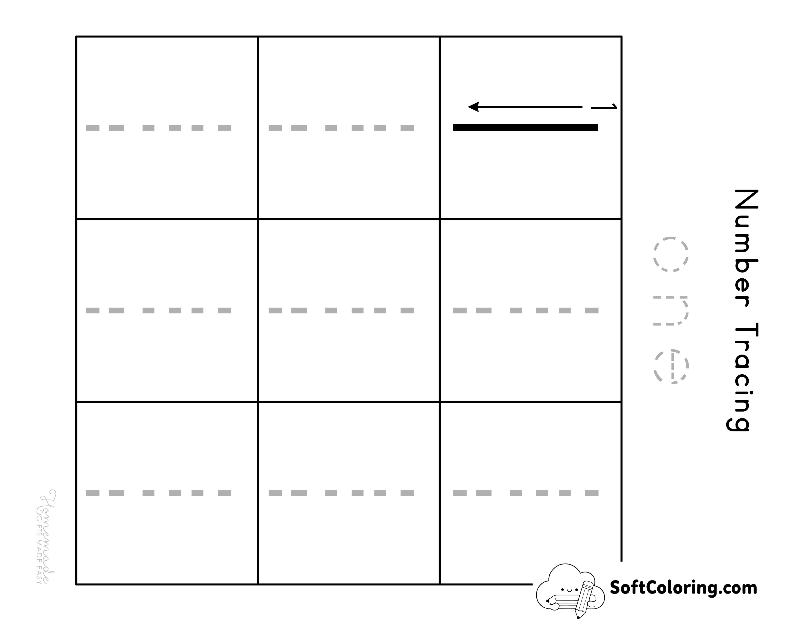 Number 1 Tracing Worksheet