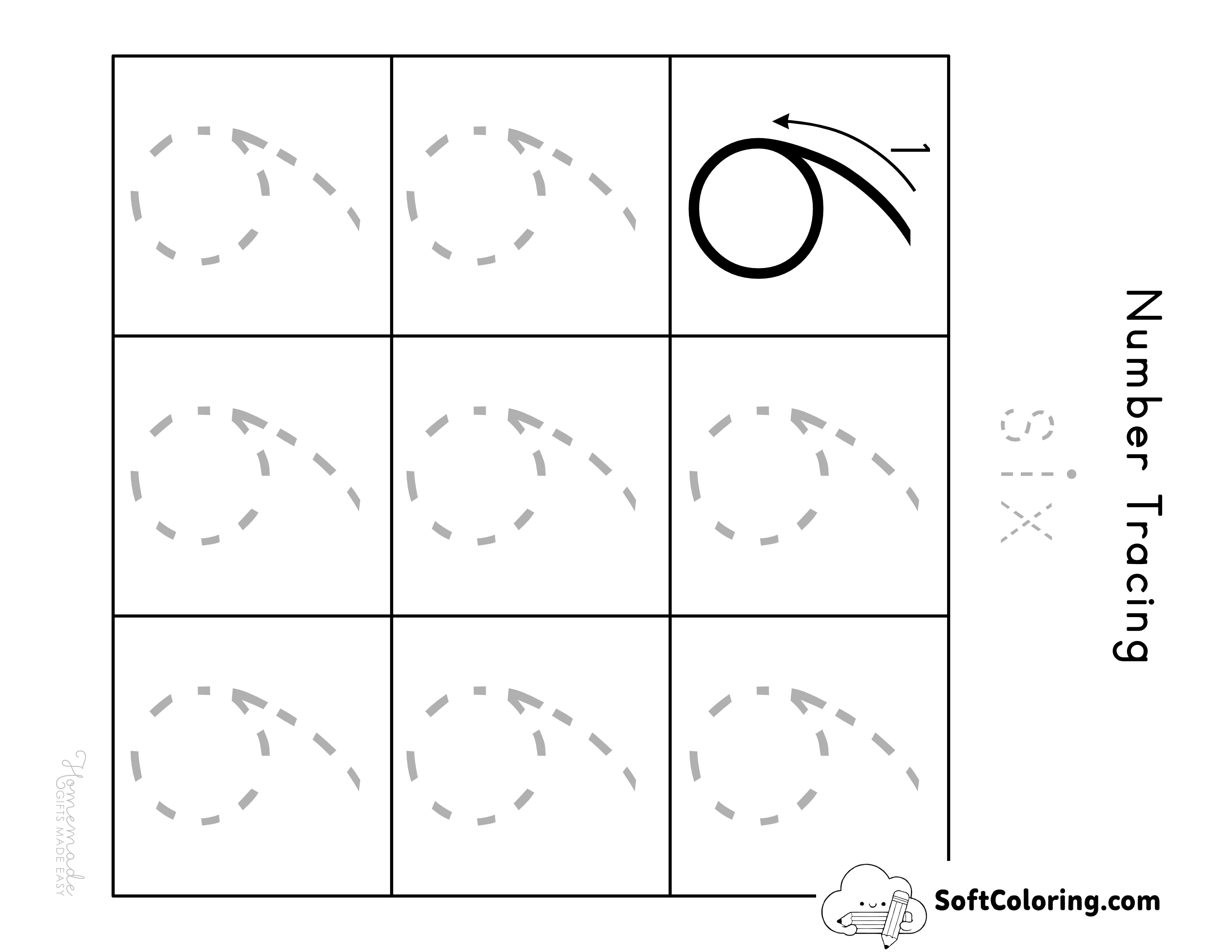 Number 6 Tracing Worksheet