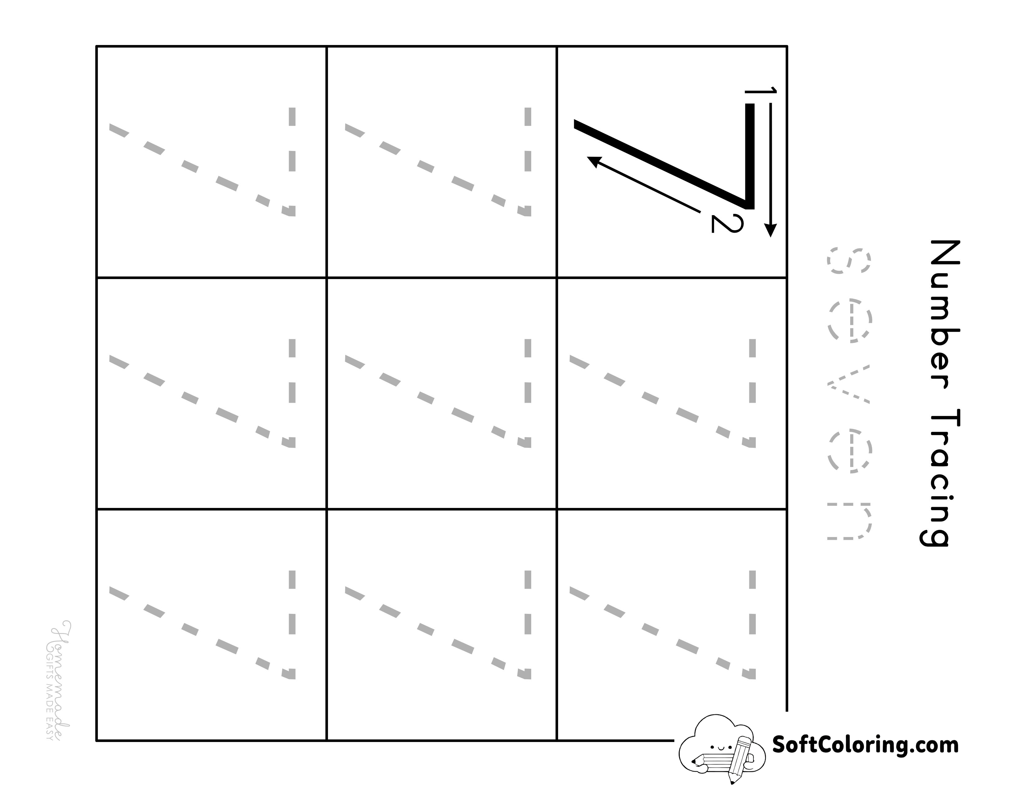 Number 7 Tracing Worksheet
