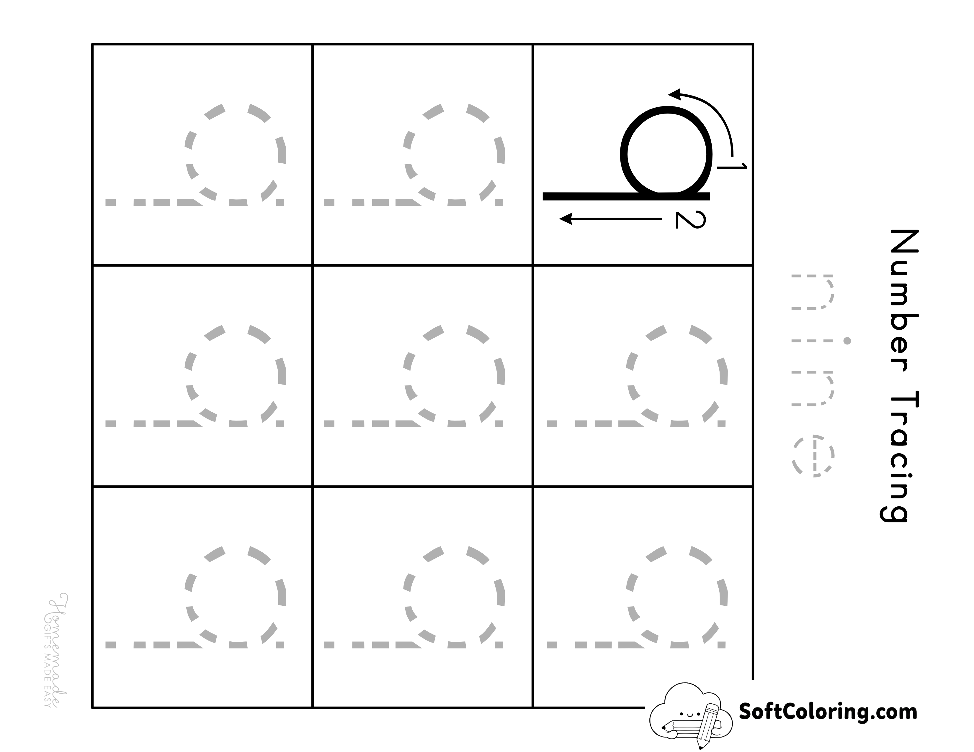 Number 9 Tracing Worksheet
