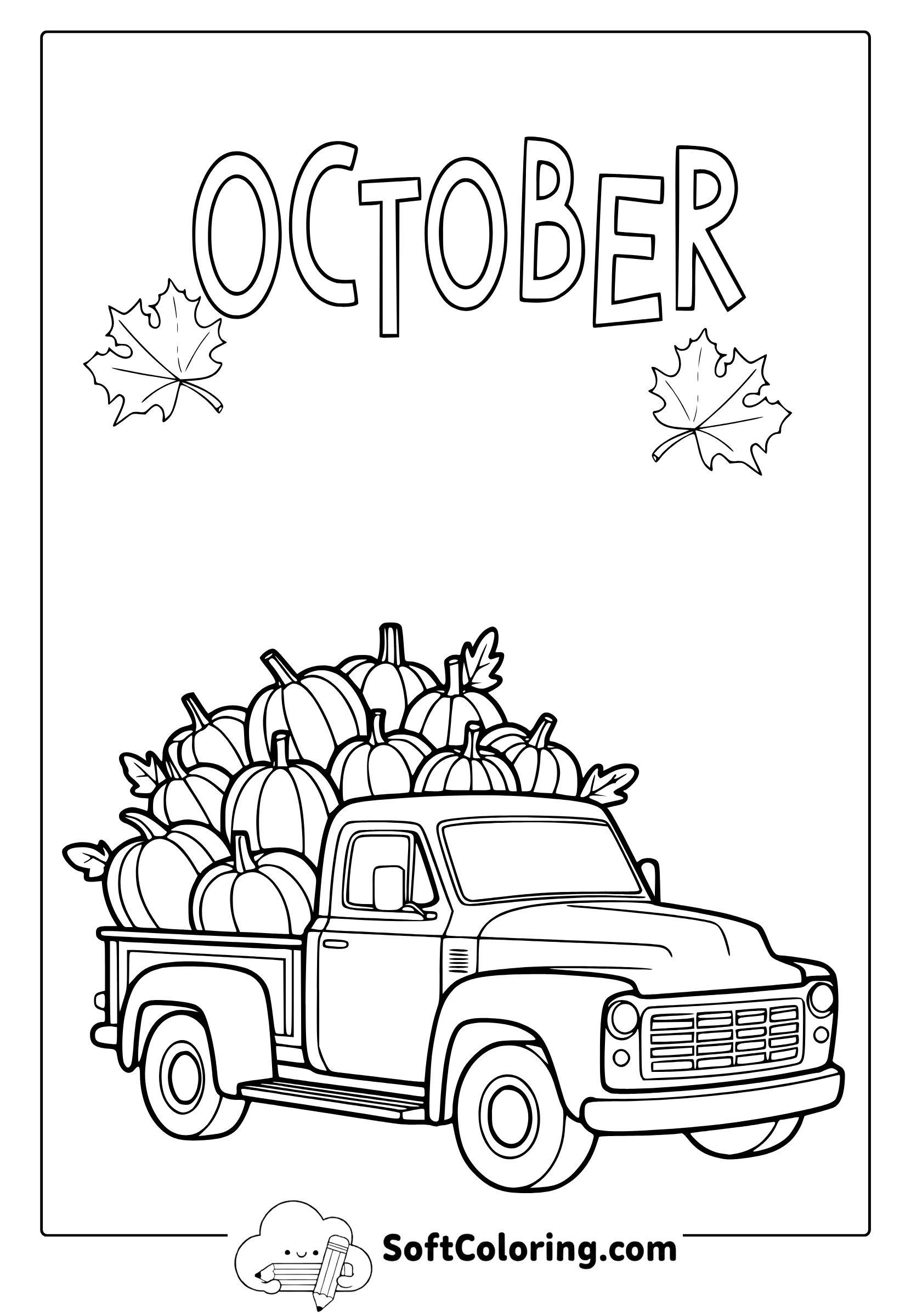 october farmer truck coloring page