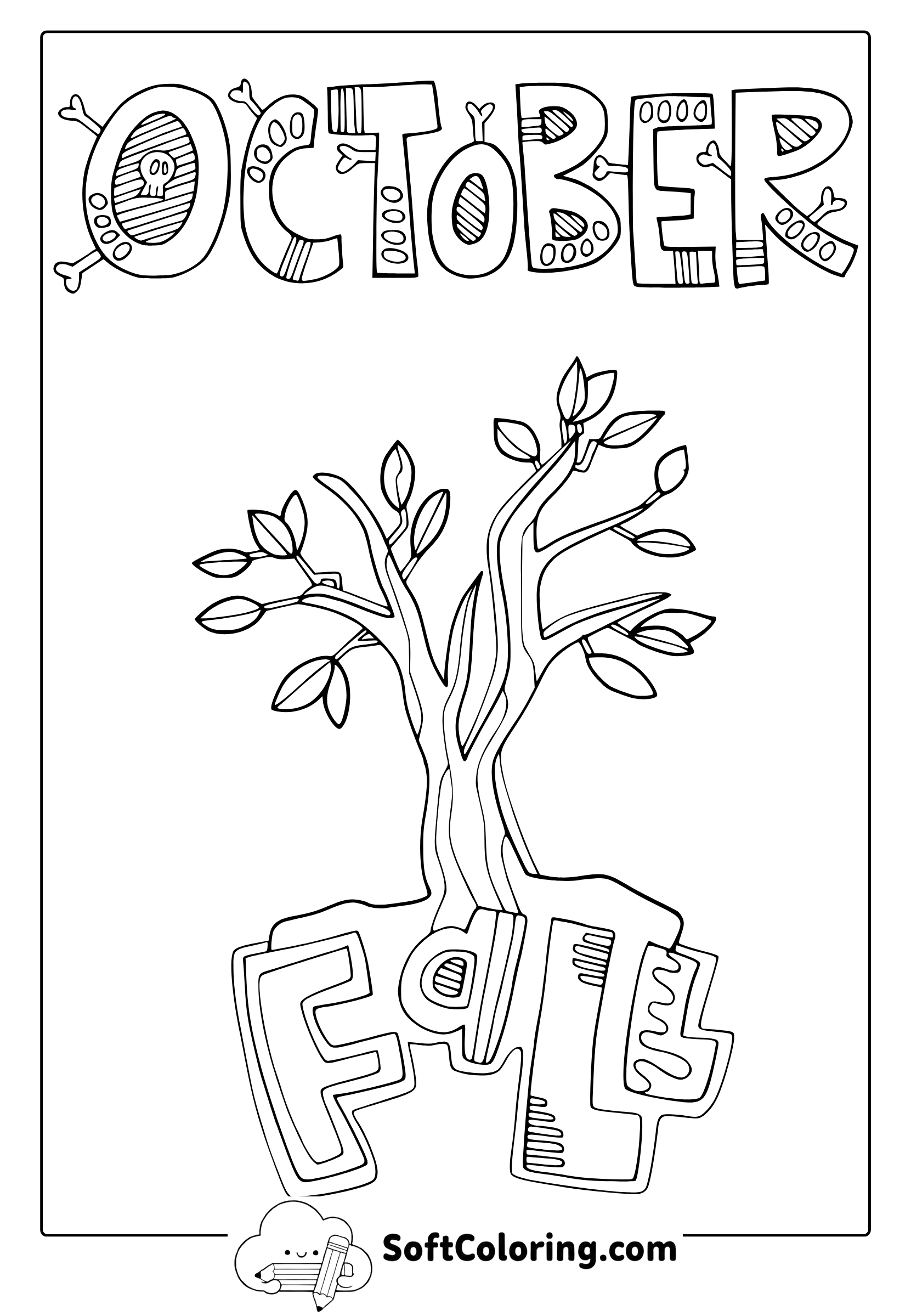 october in fall coloring page