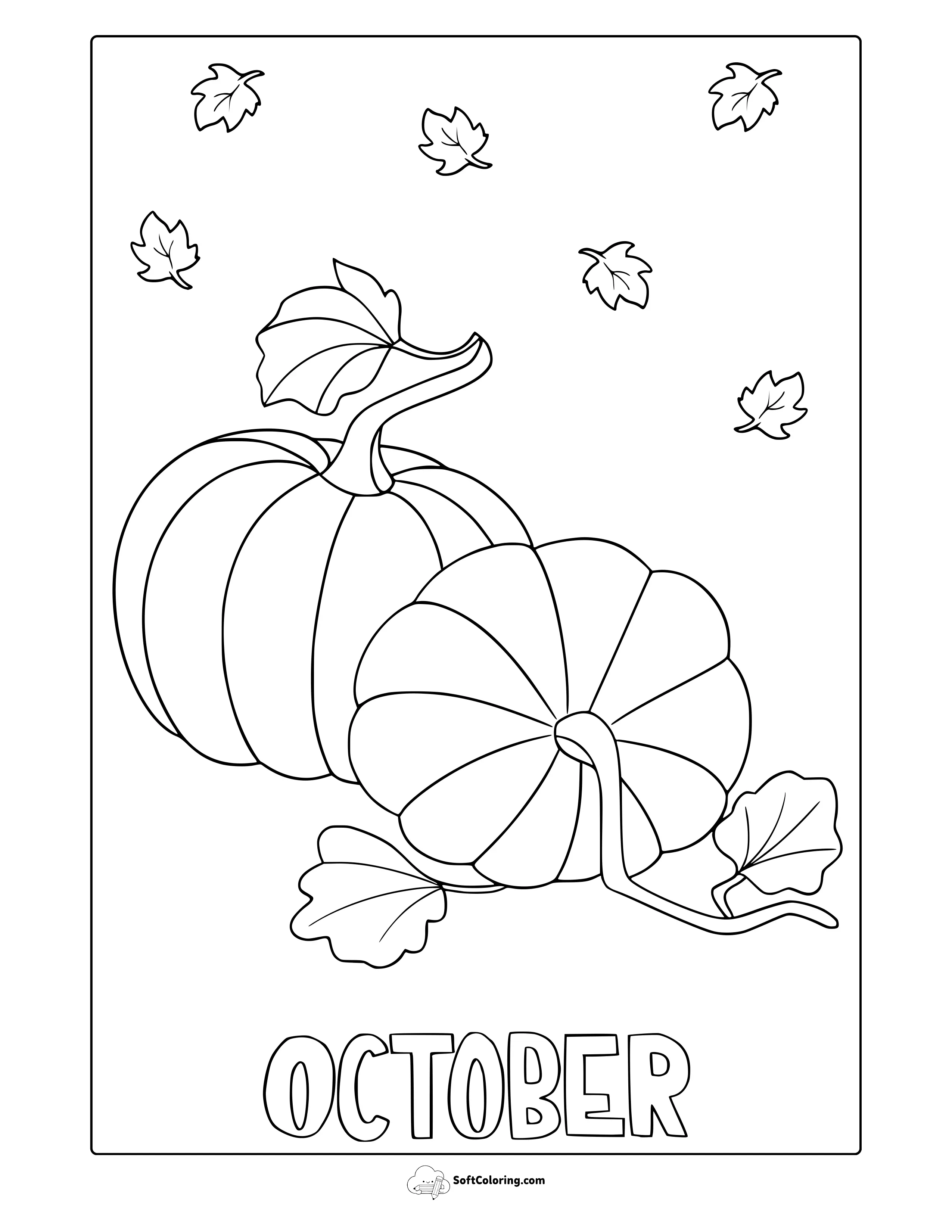 October Pumpkins Coloring Page