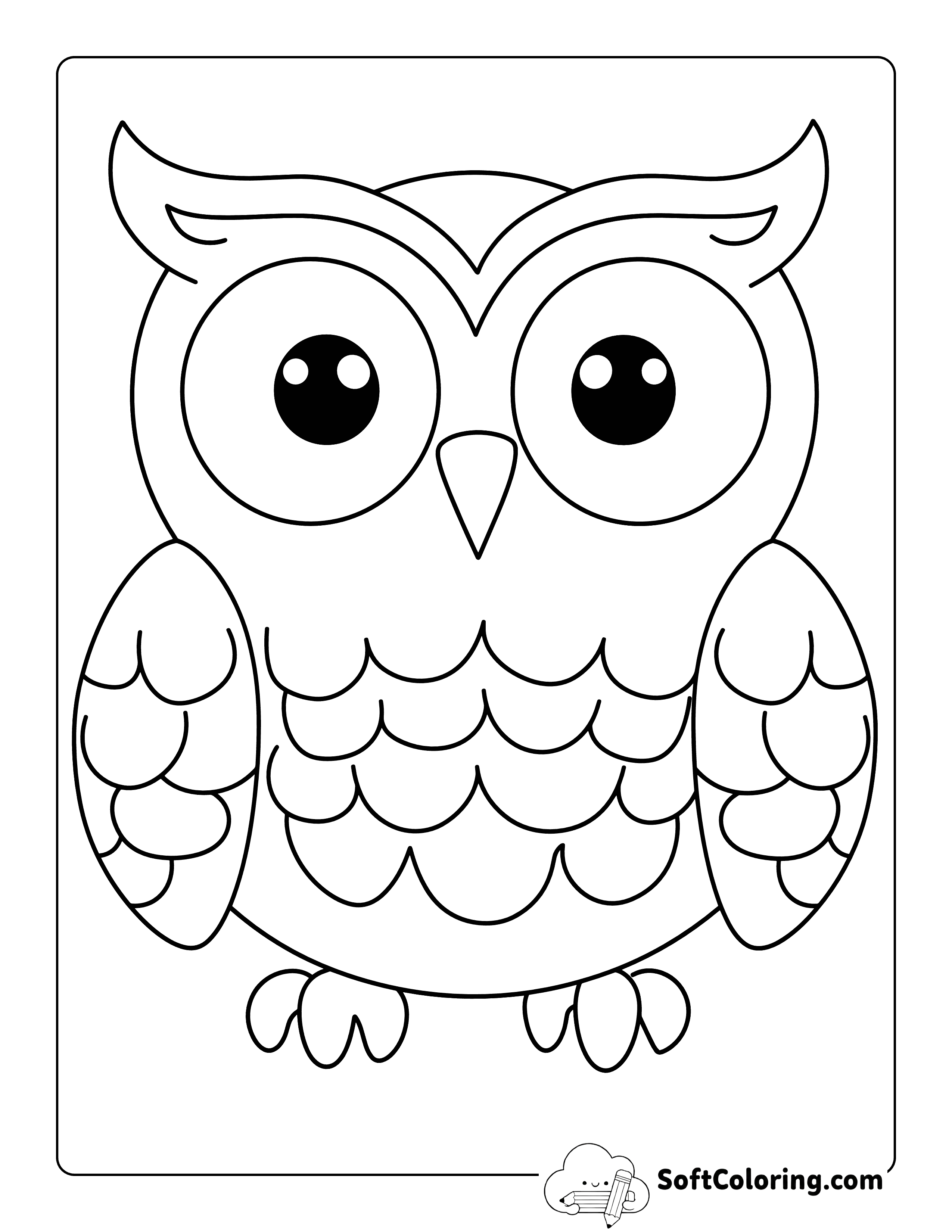 Cute Owl Outline to Color