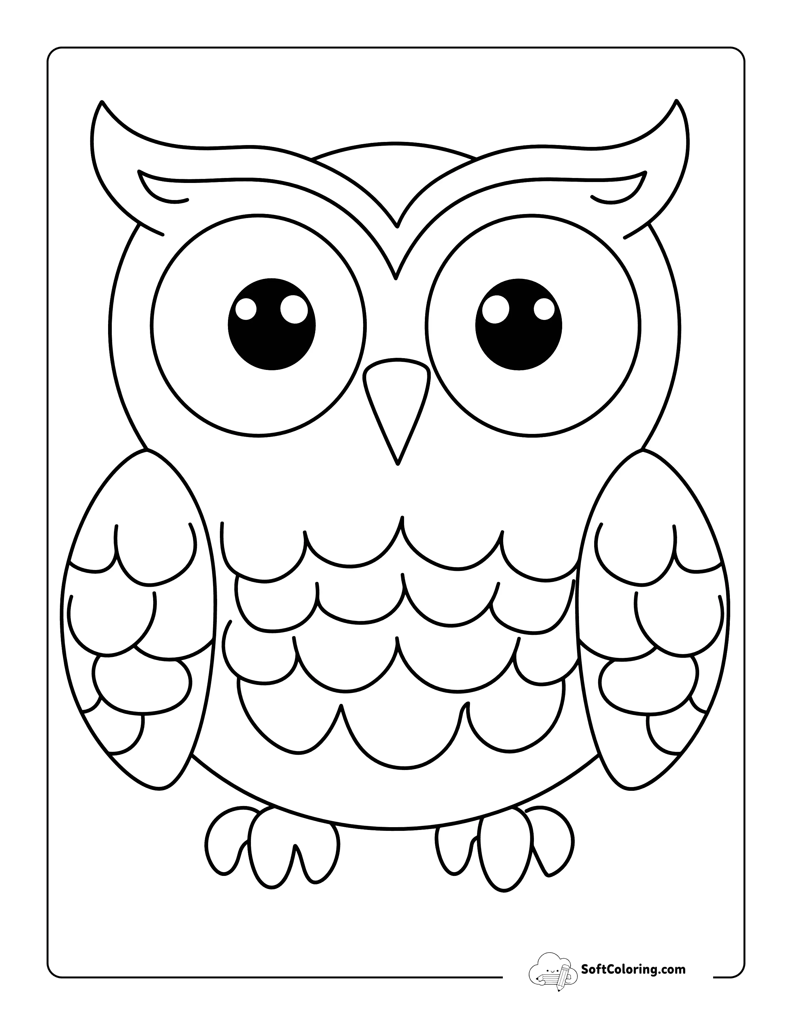 Cute Owl Outline To Color