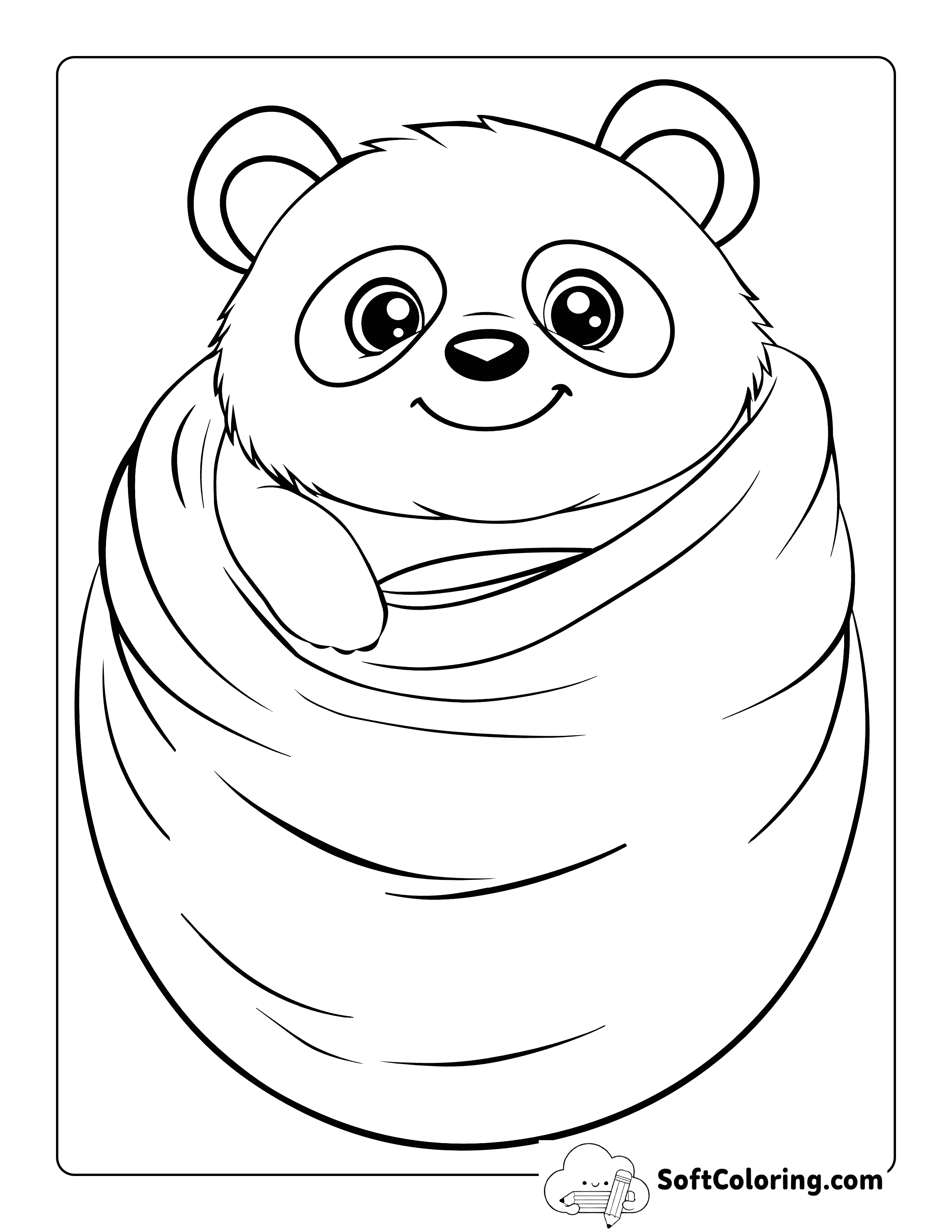 Cute Baby Panda Coloring Sheet