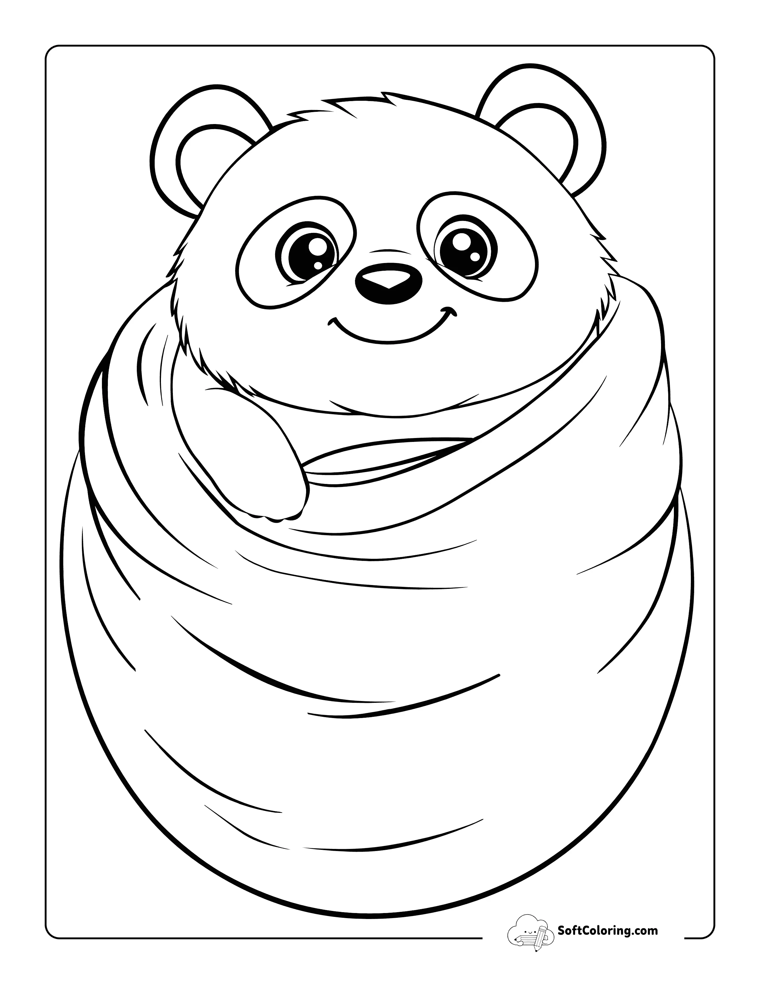 Cute Baby Panda Coloring Sheet