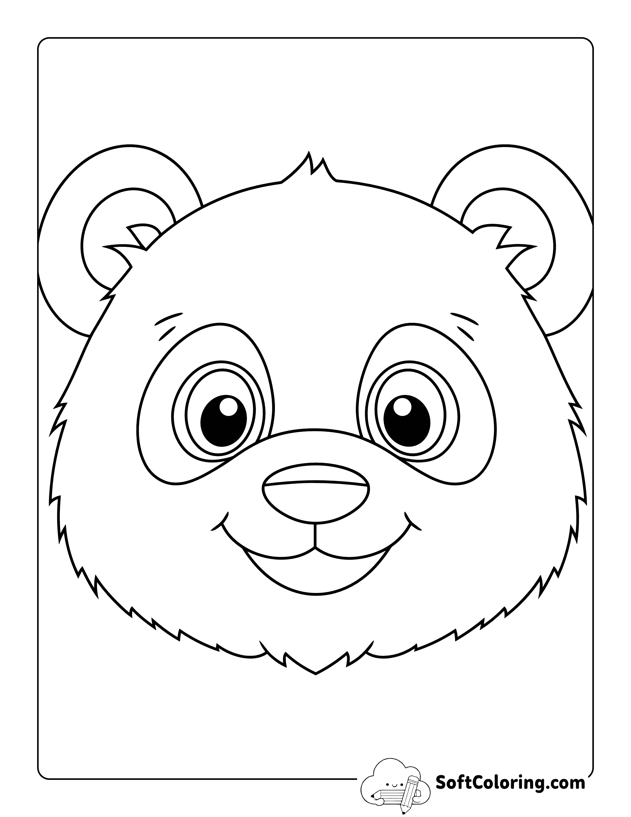 Easy Panda Coloring Sheet for Kids