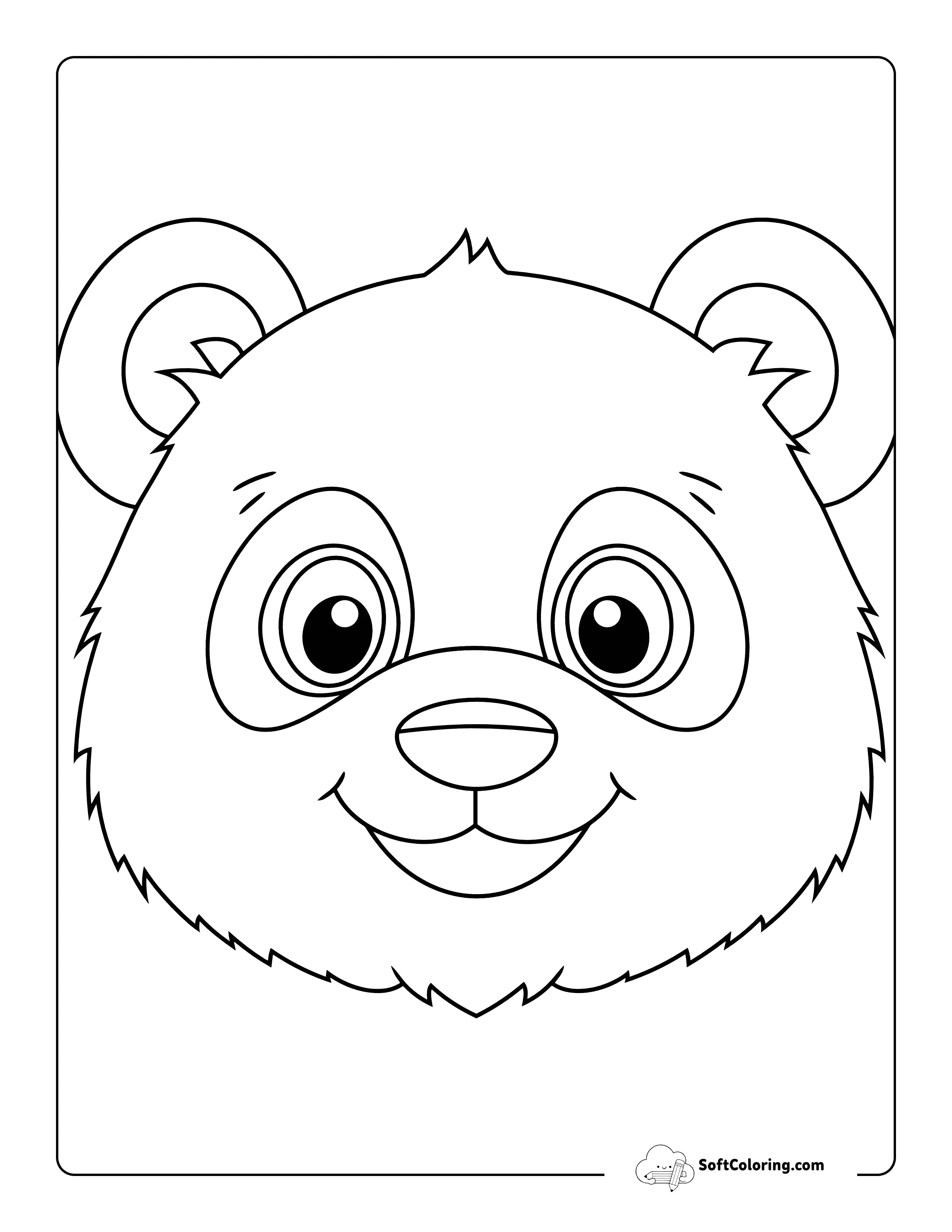Easy Panda Coloring Sheet For Kids
