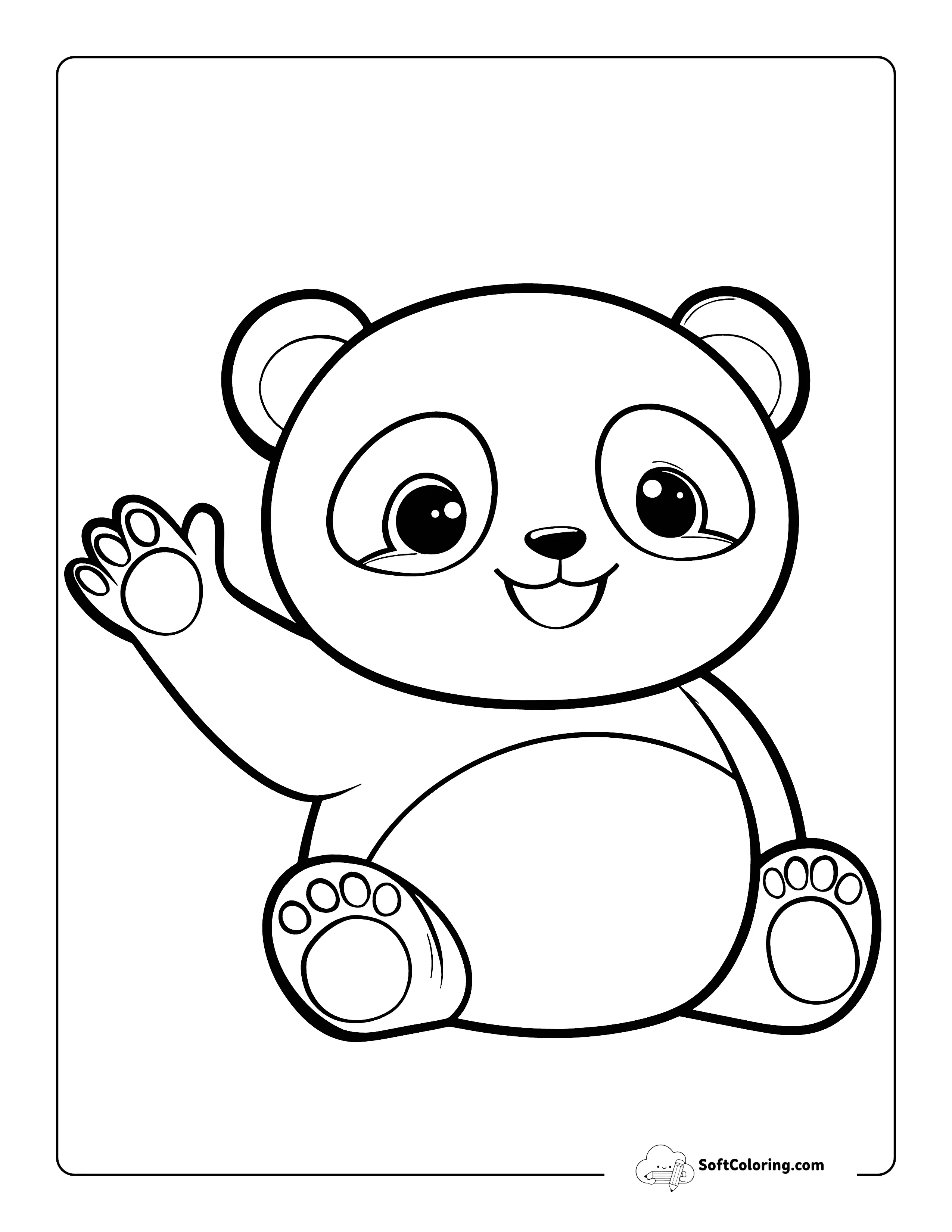 Easy Panda Printable Coloring Page For Kids