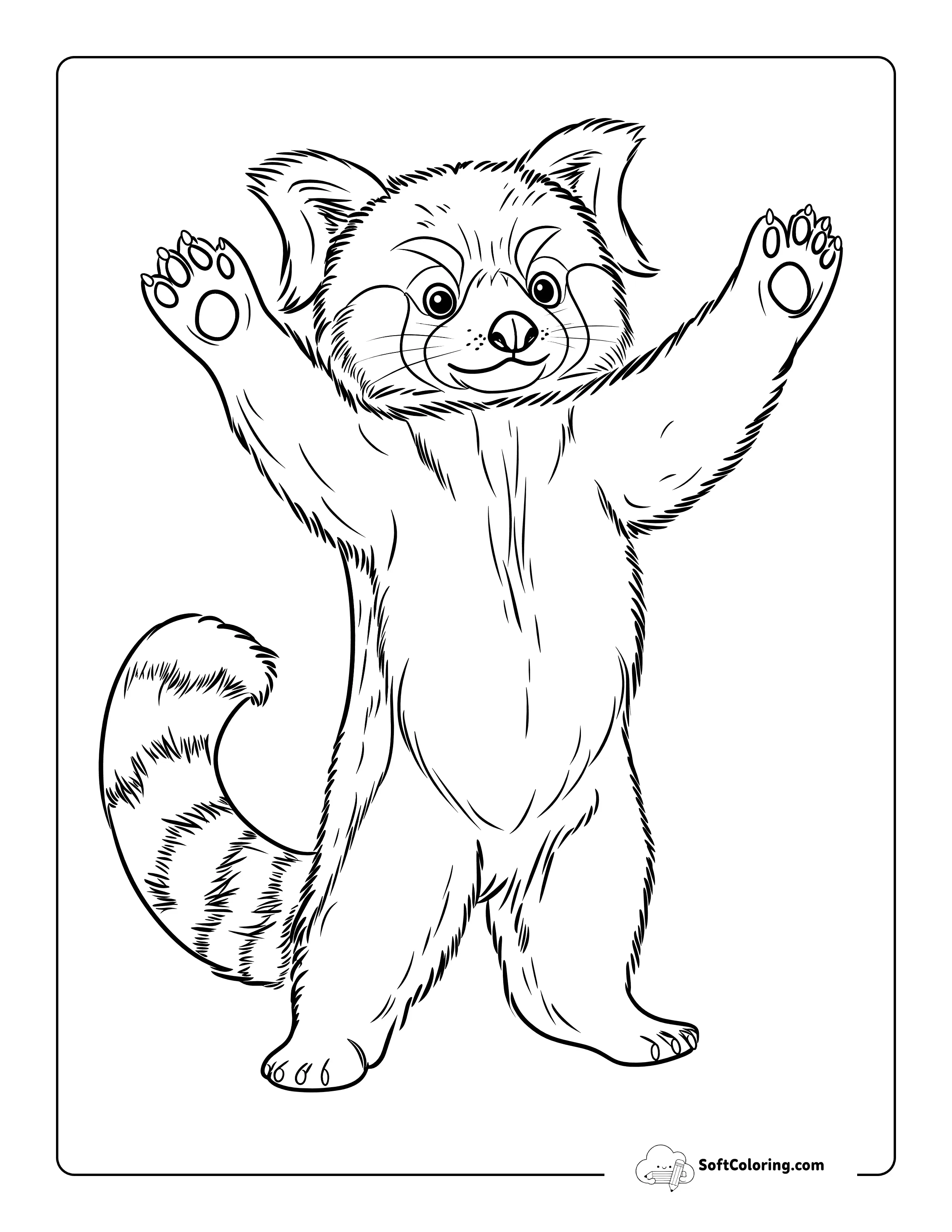 Cute Red Panda Coloring Page