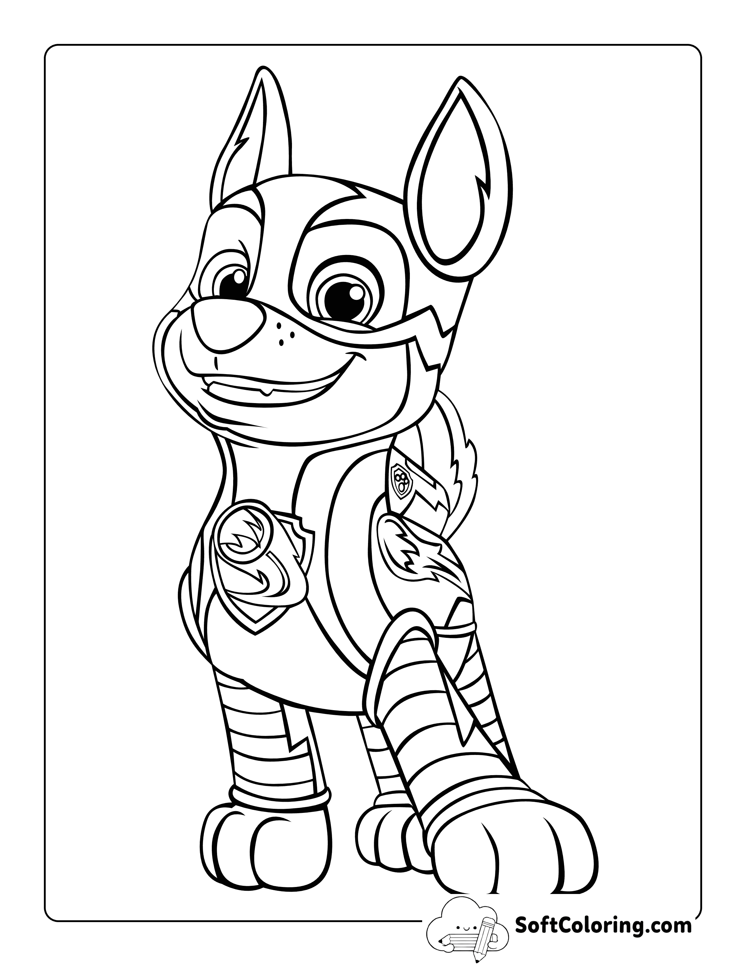 Chase Mighty Pups-Inspired Paw Patrol Coloring Sheet