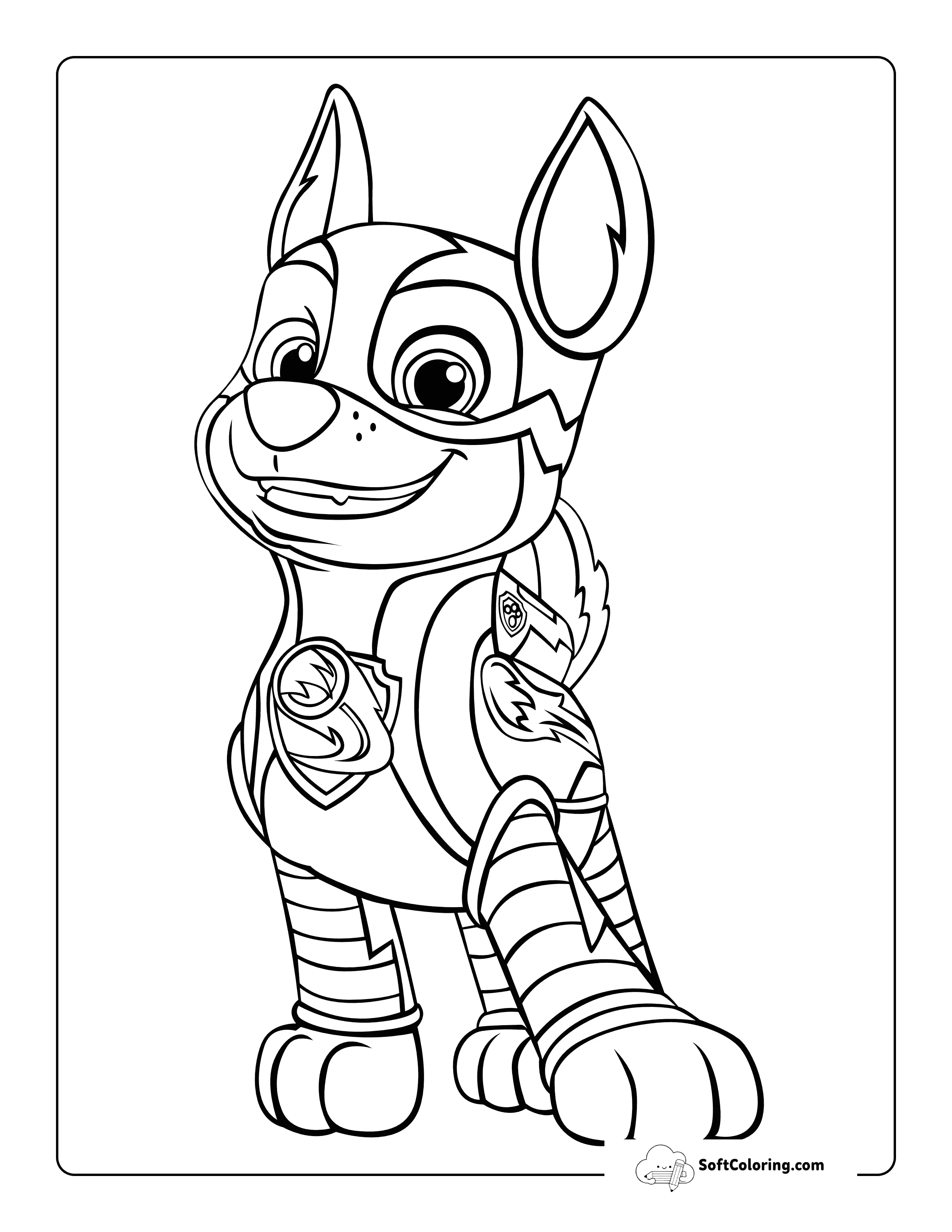 Chase Mighty Pups-Inspired Paw Patrol Coloring Sheet