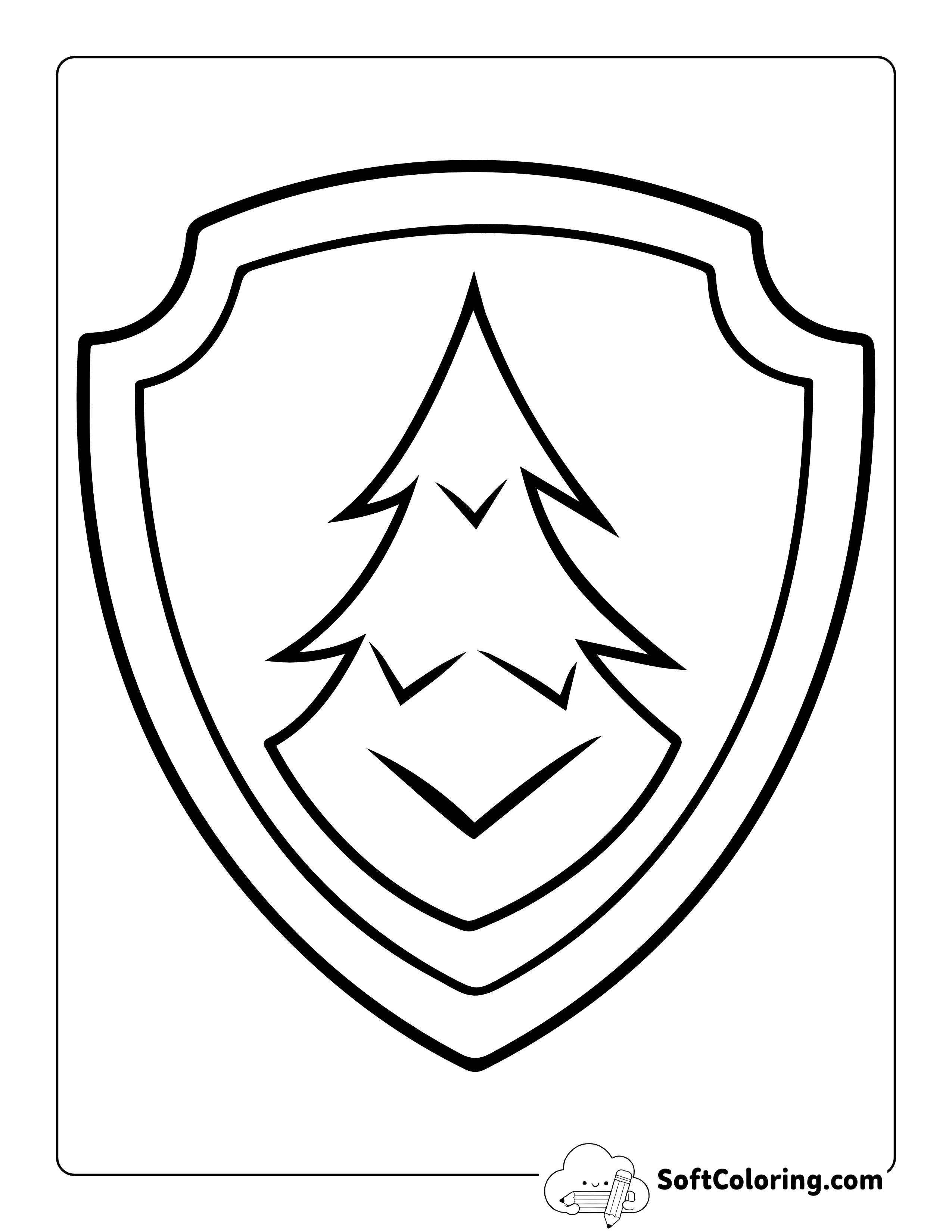 Everest Badge Outline Printable Inspired by Paw Patrol