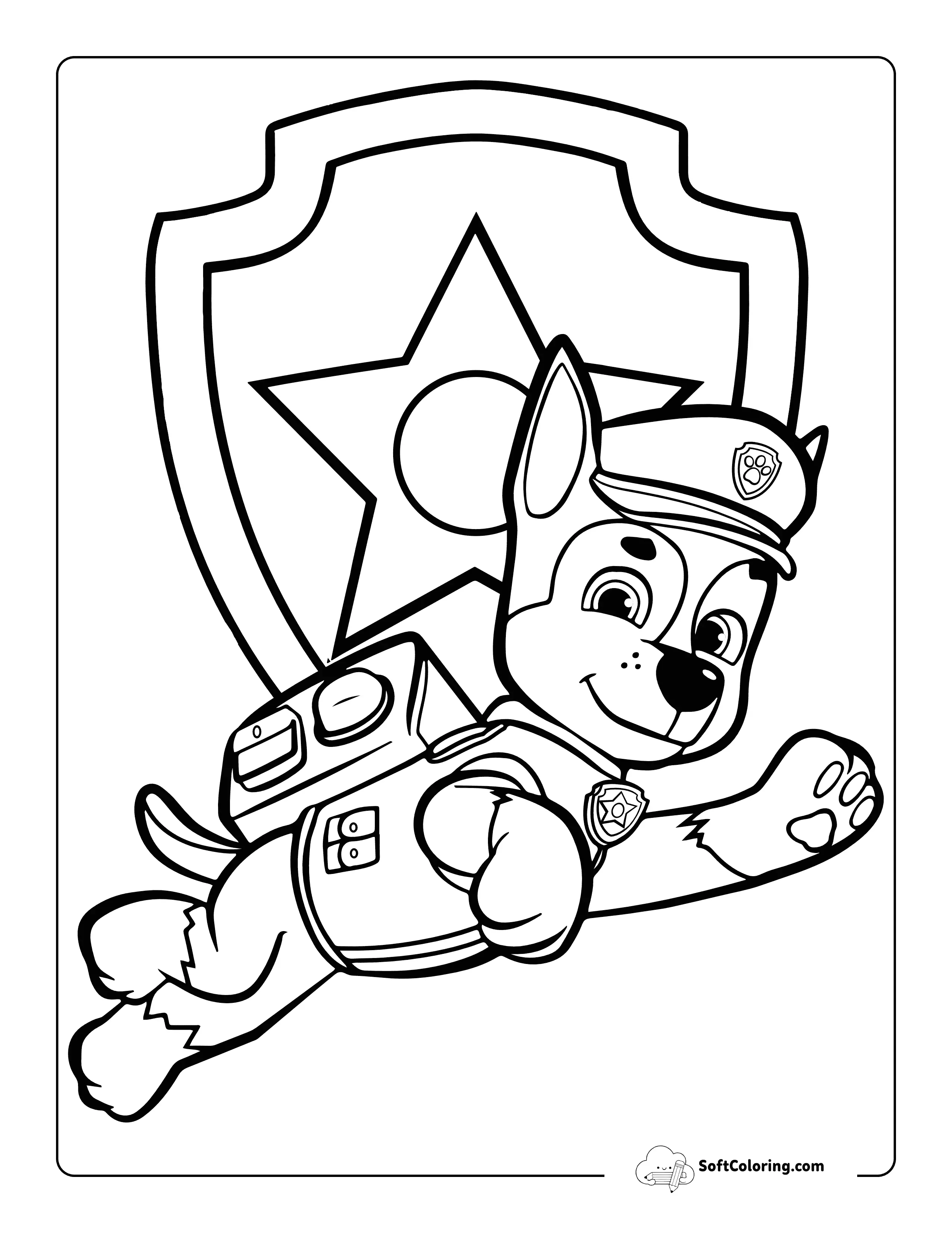 Cute Chase With Badge Paw Patrol-Inspired Printable