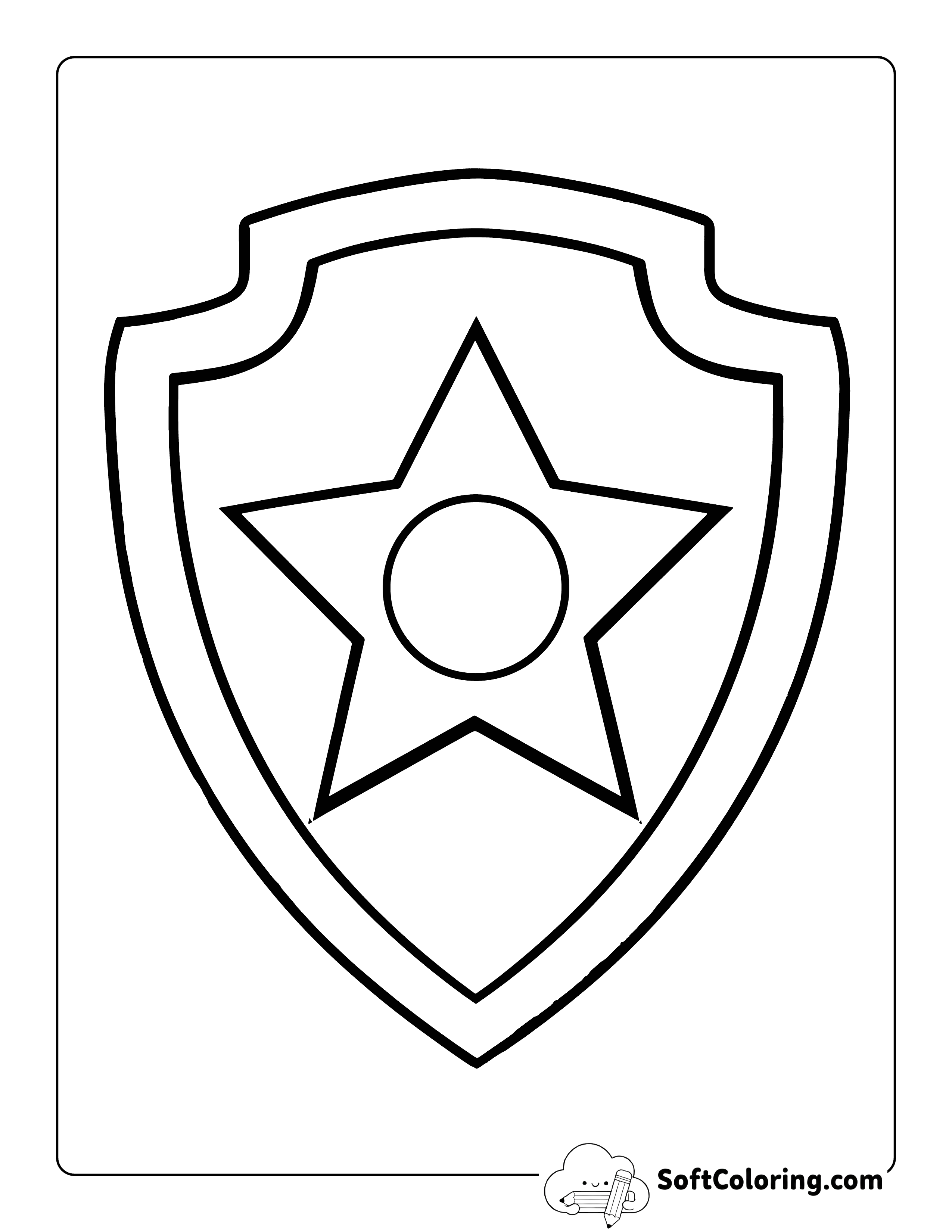 Chase Badge Outline Printable Inspired by Paw Patrol