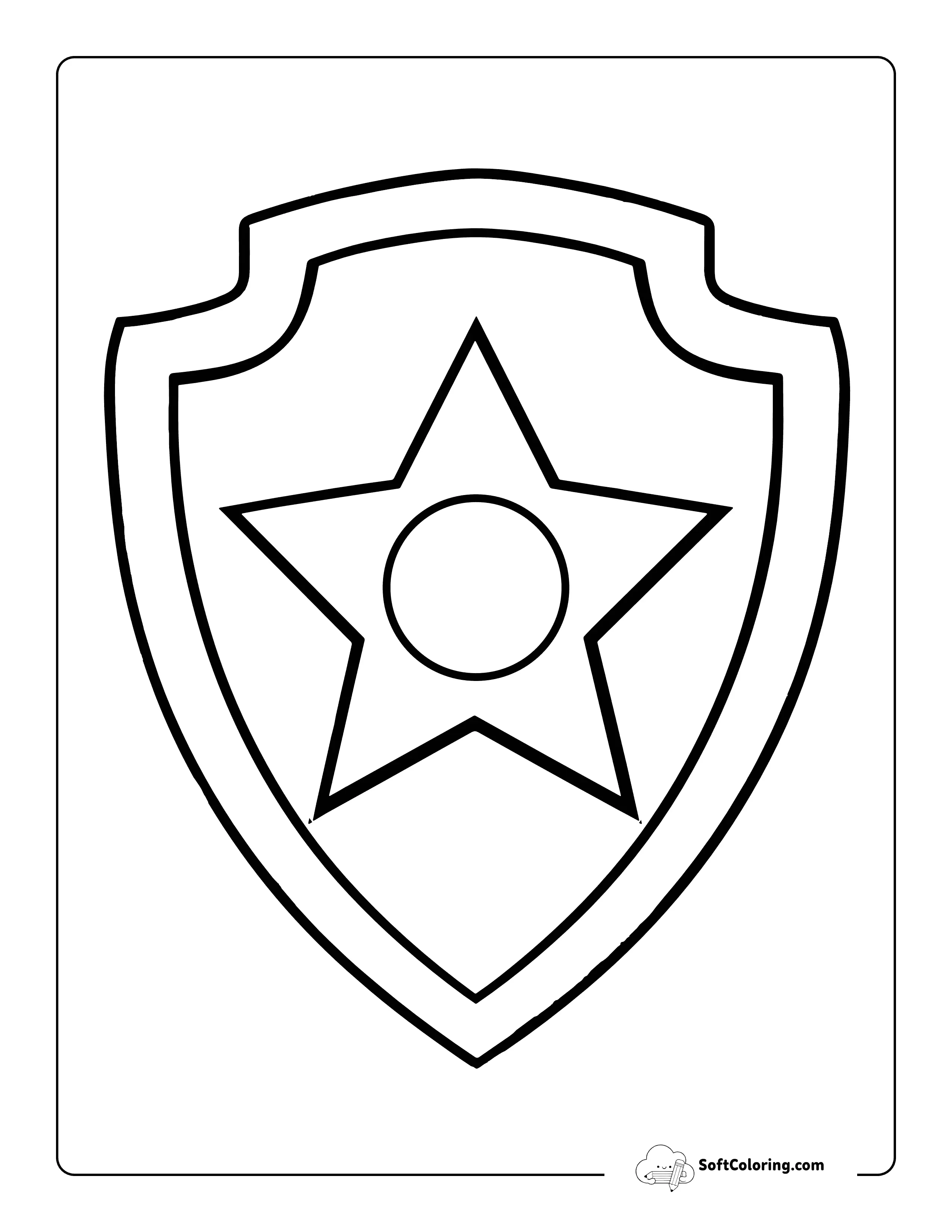 Chase Badge Outline Printable Inspired By Paw Patrol