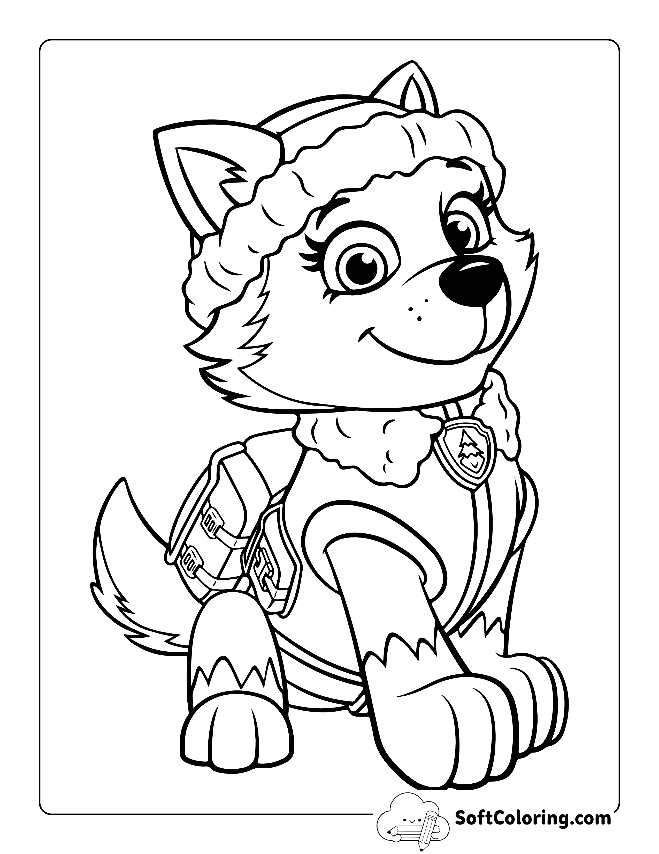 Everest-Inspired Cute Paw Patrol Coloring Page