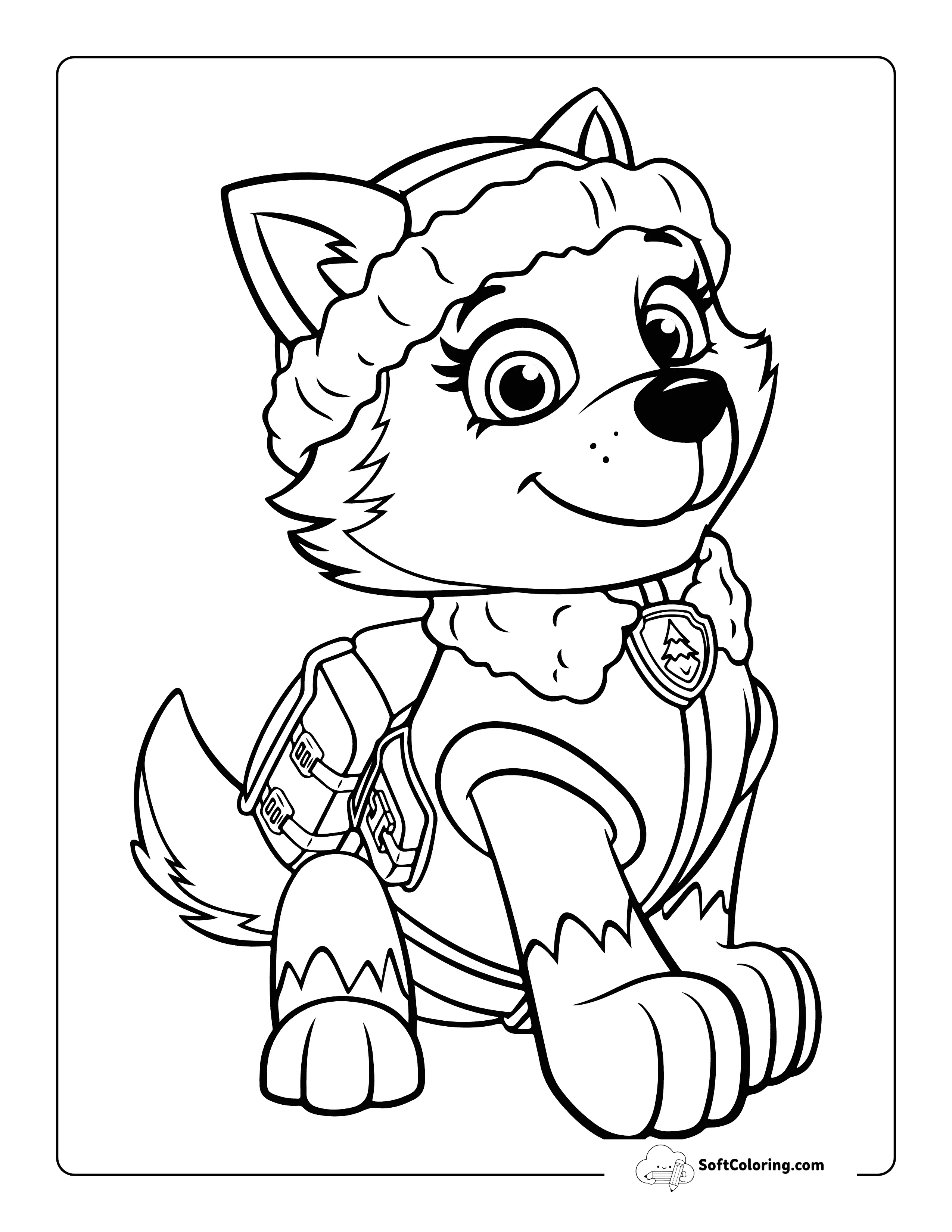 Everest-Inspired Cute Paw Patrol Coloring Page