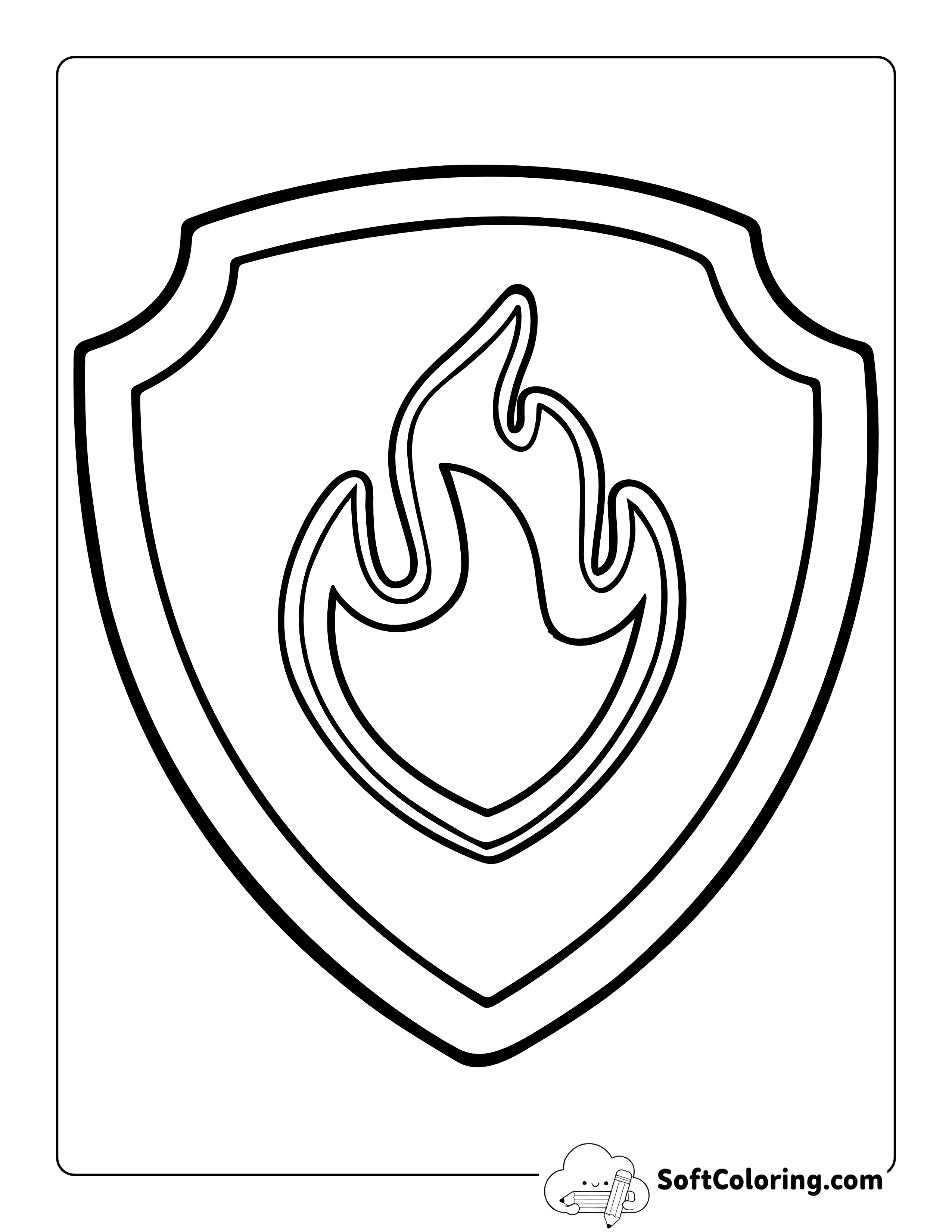 Marshall Badge Outline Printable Inspired by Paw Patrol