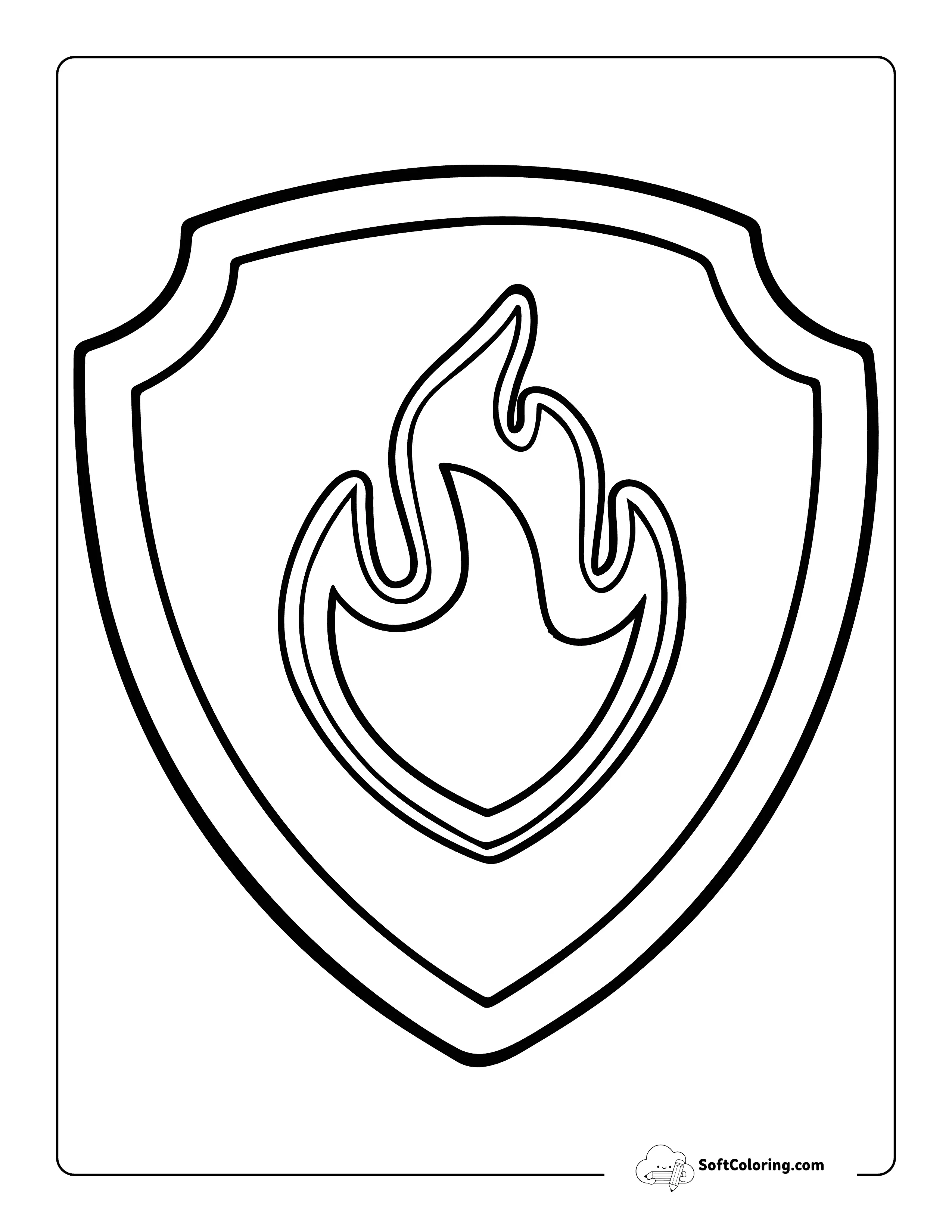 Marshall Badge Outline Printable Inspired By Paw Patrol