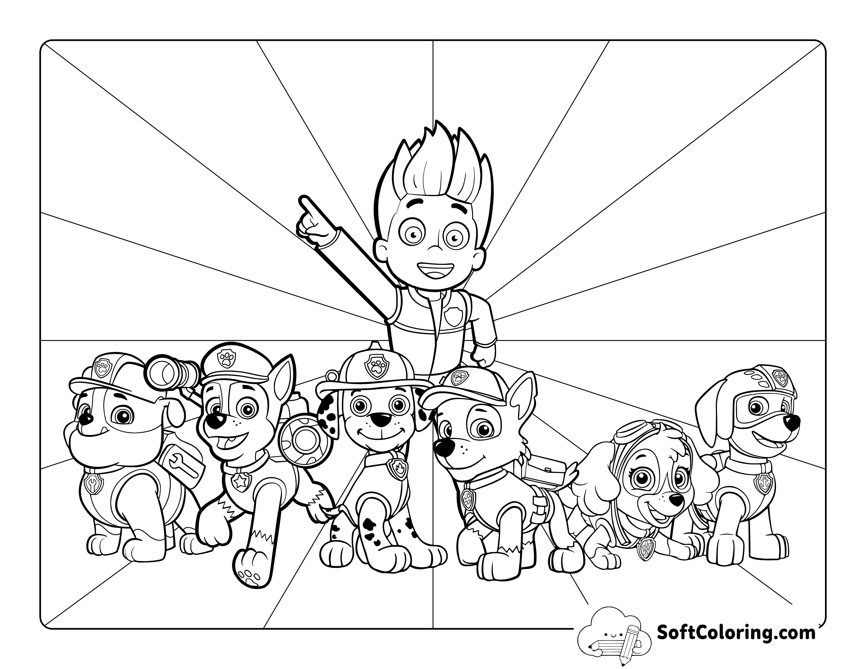 Cute Paw Patrol-Inspired Pups Coloring Sheet for Kids
