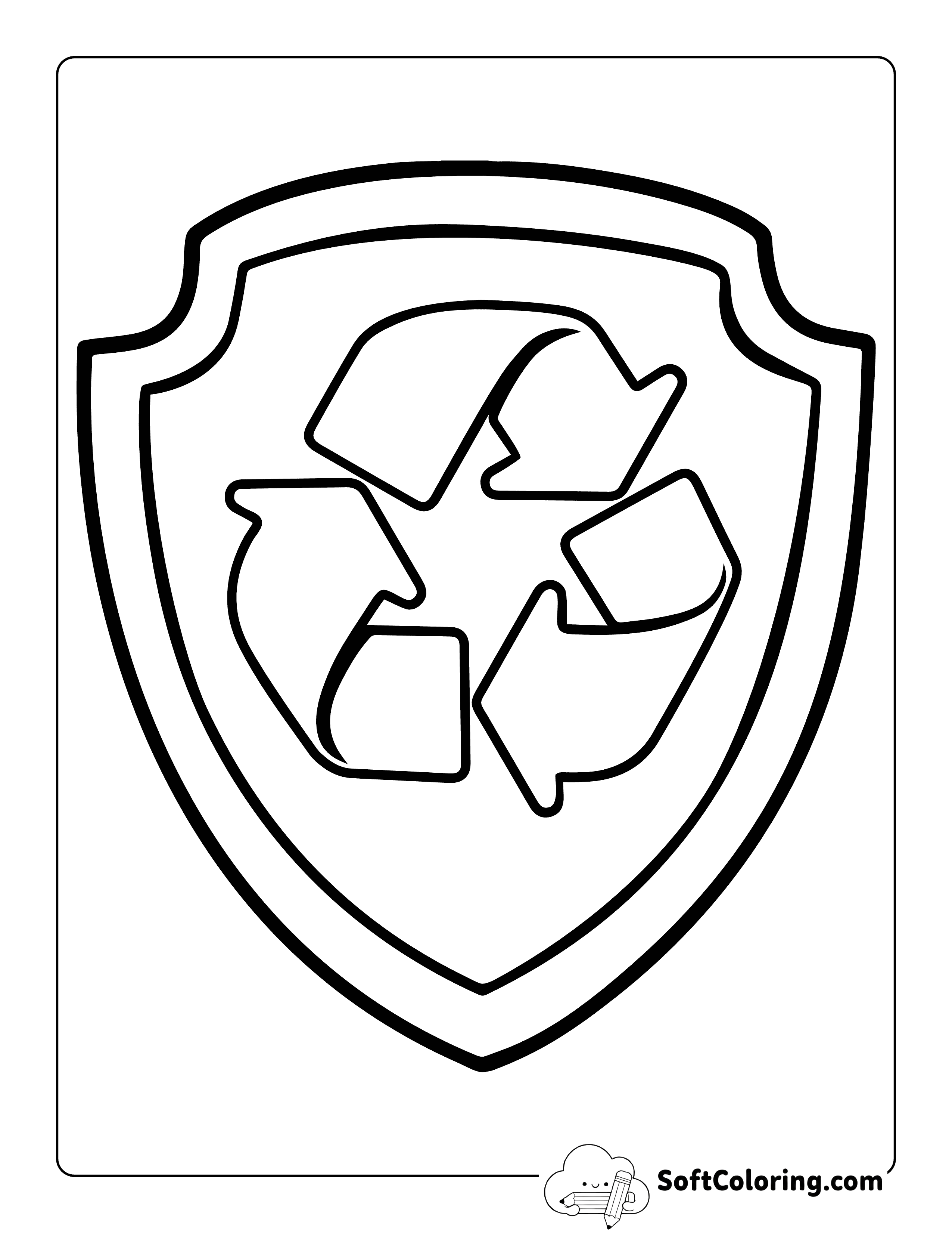 Rocky Badge Outline Printable Inspired by Paw Patrol