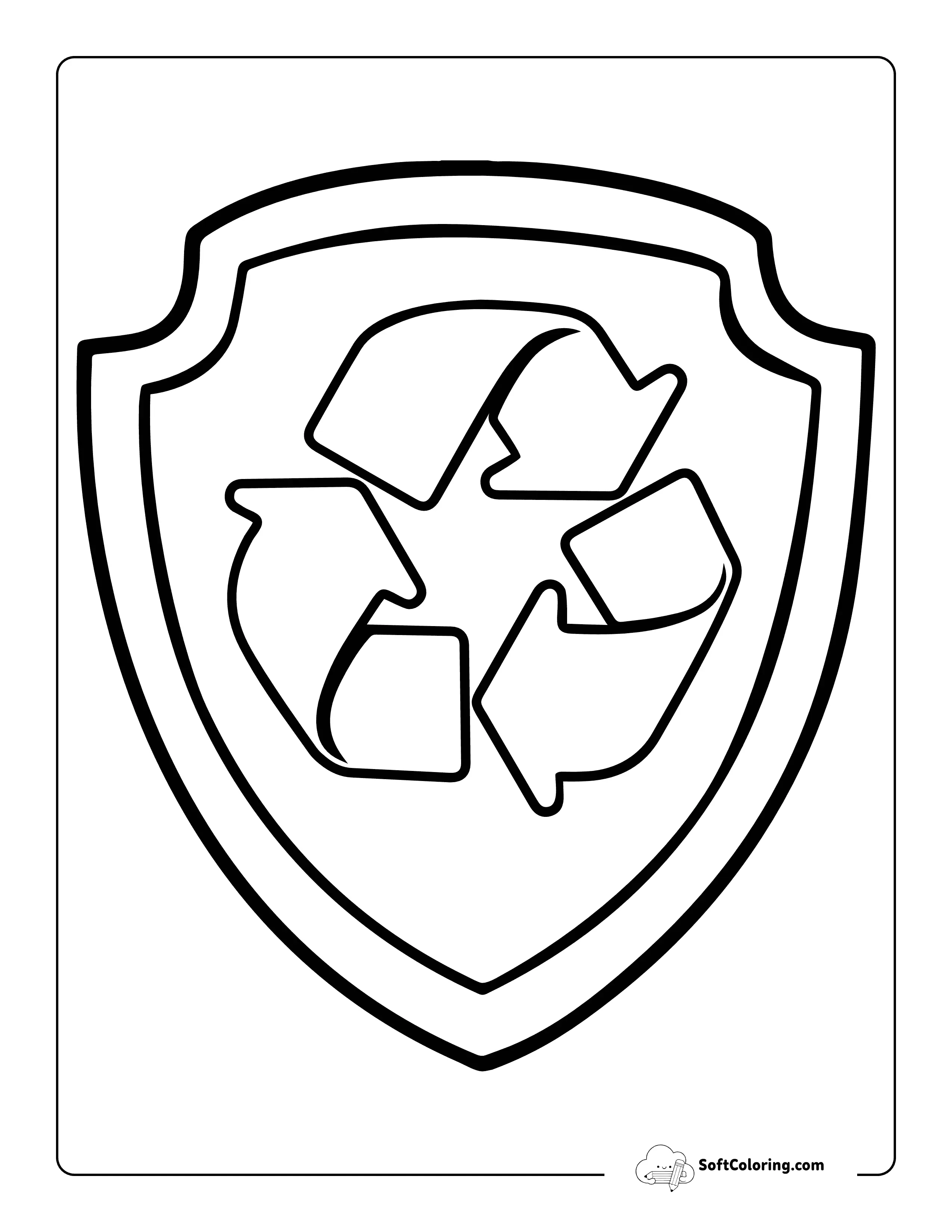 Rocky Badge Outline Printable Inspired By Paw Patrol