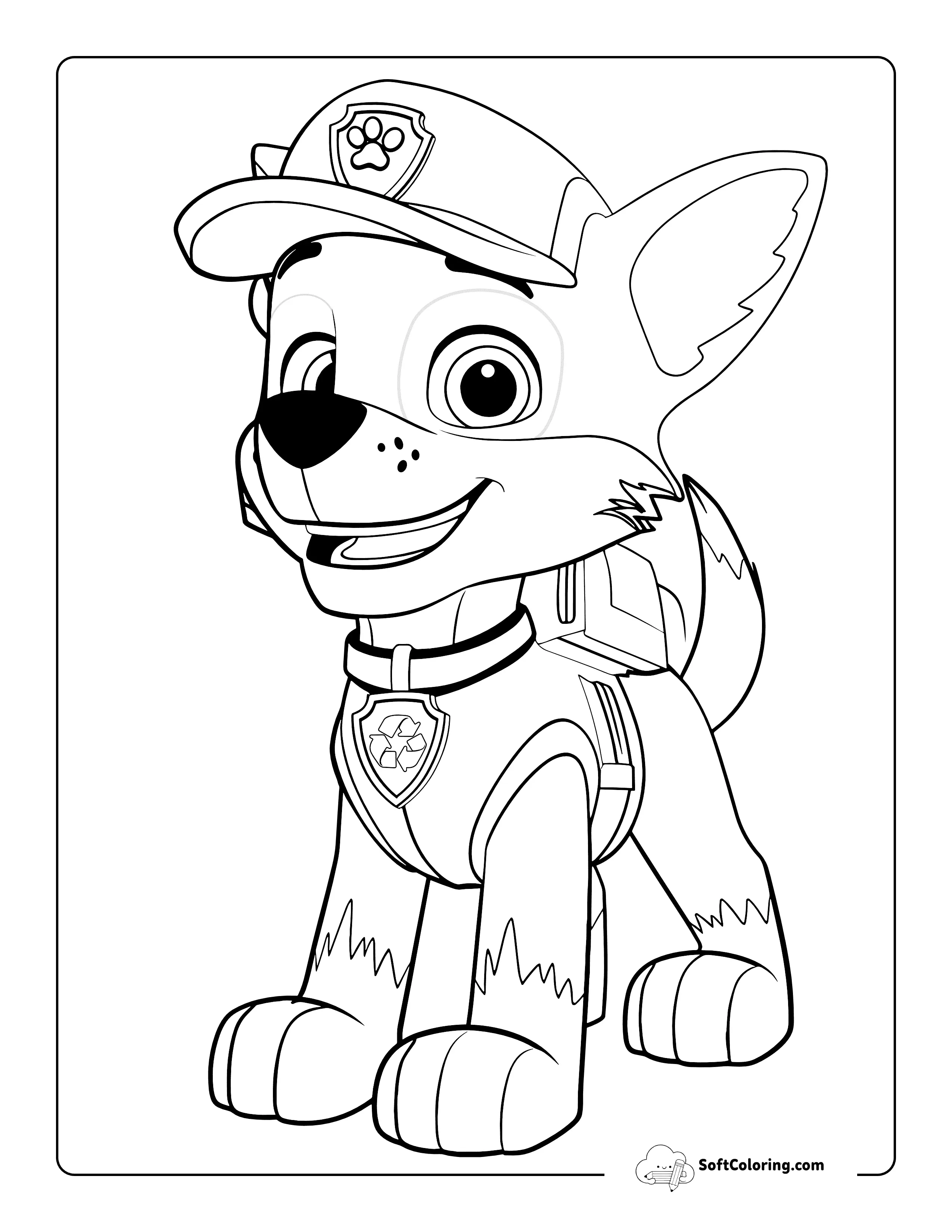Cool Rocky Coloring Page Inspired By Paw Patrol