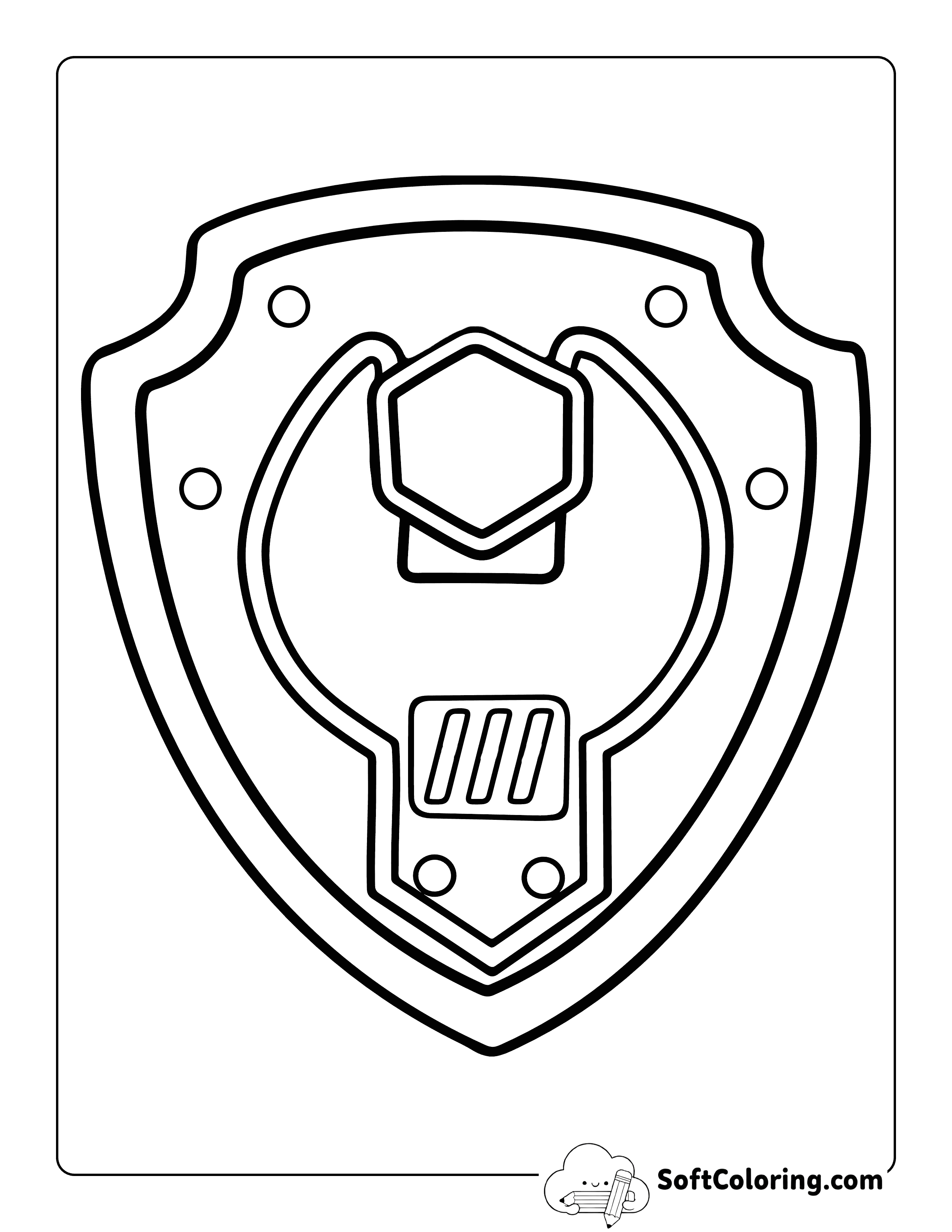 Rubble Badge Outline Printable Inspired by Paw Patrol