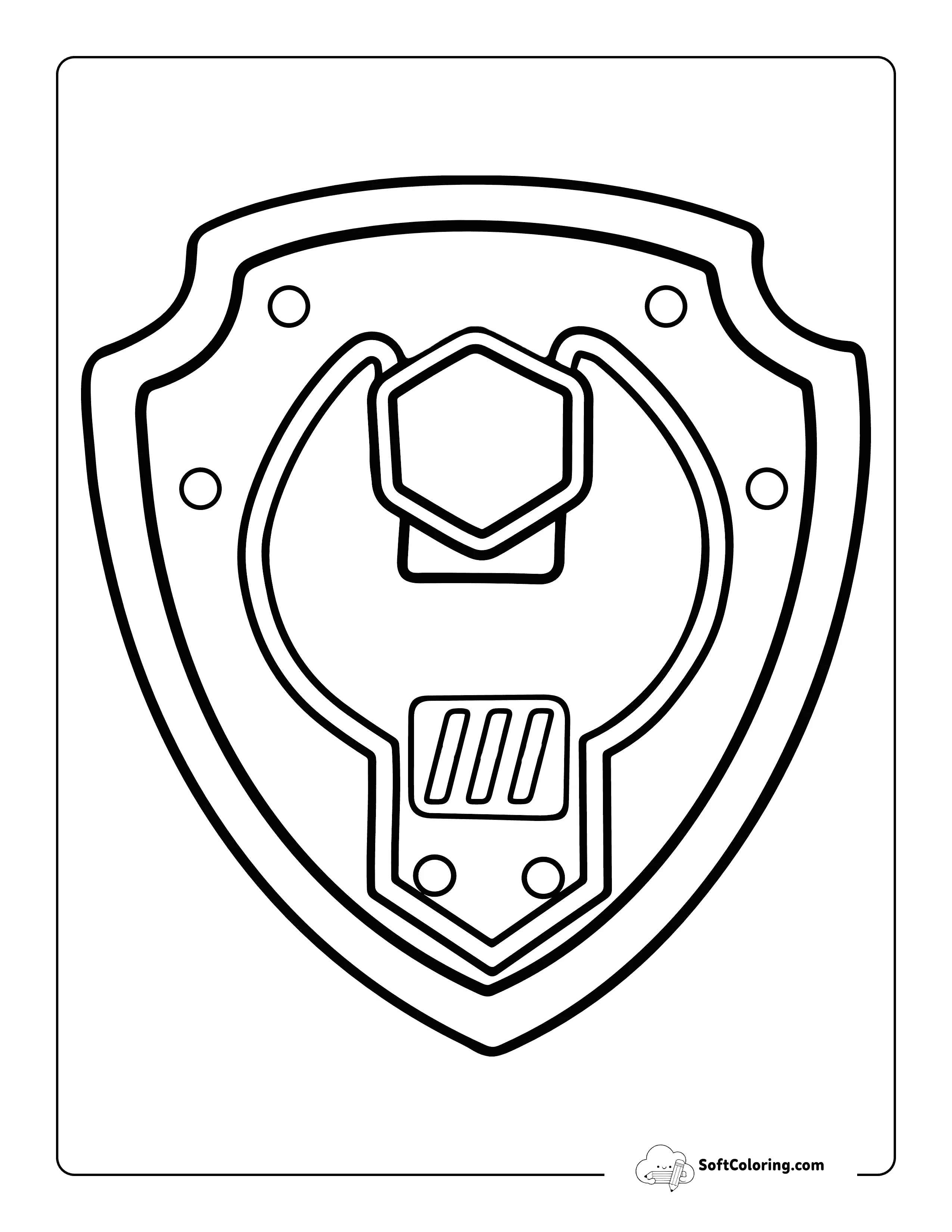 Rubble Badge Outline Printable Inspired By Paw Patrol
