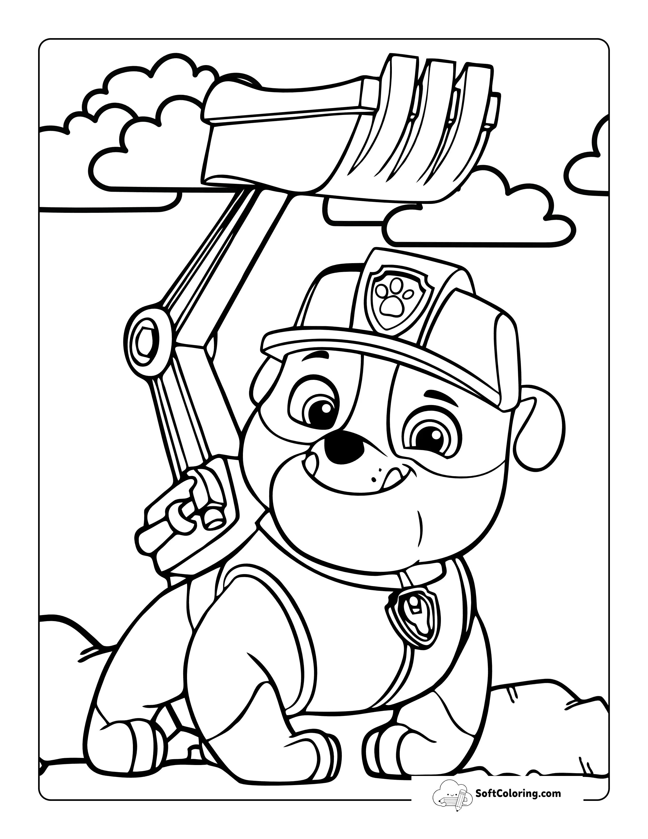 Cute Rubble-Inspired Coloring Page