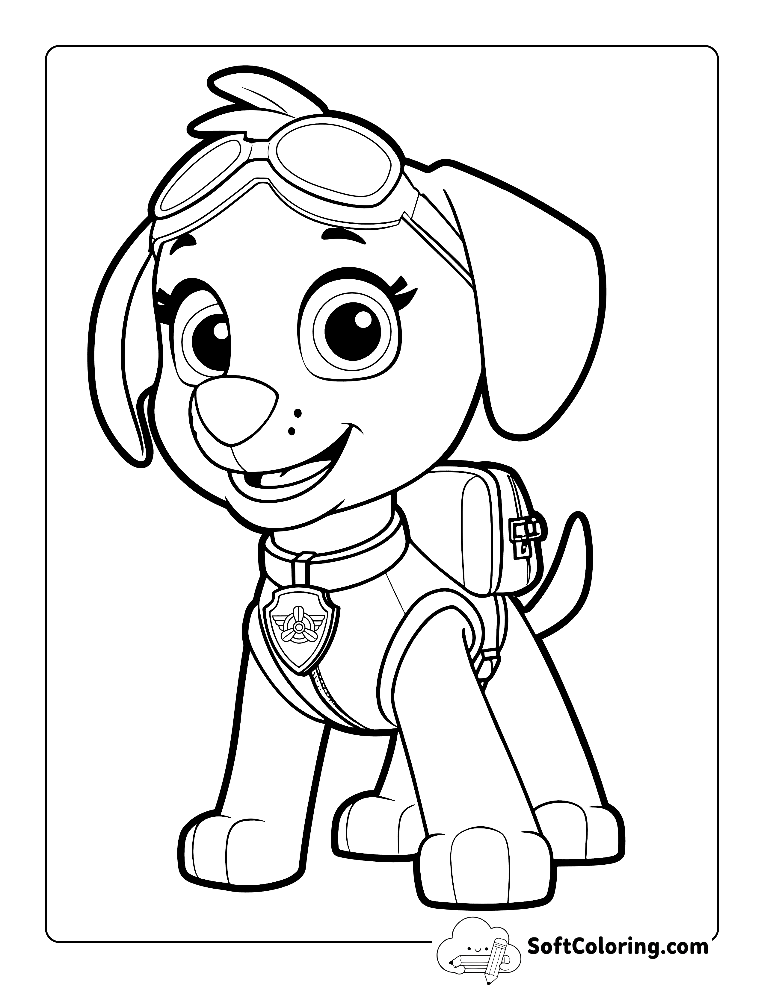 Cute Skye-Inspired Coloring Page