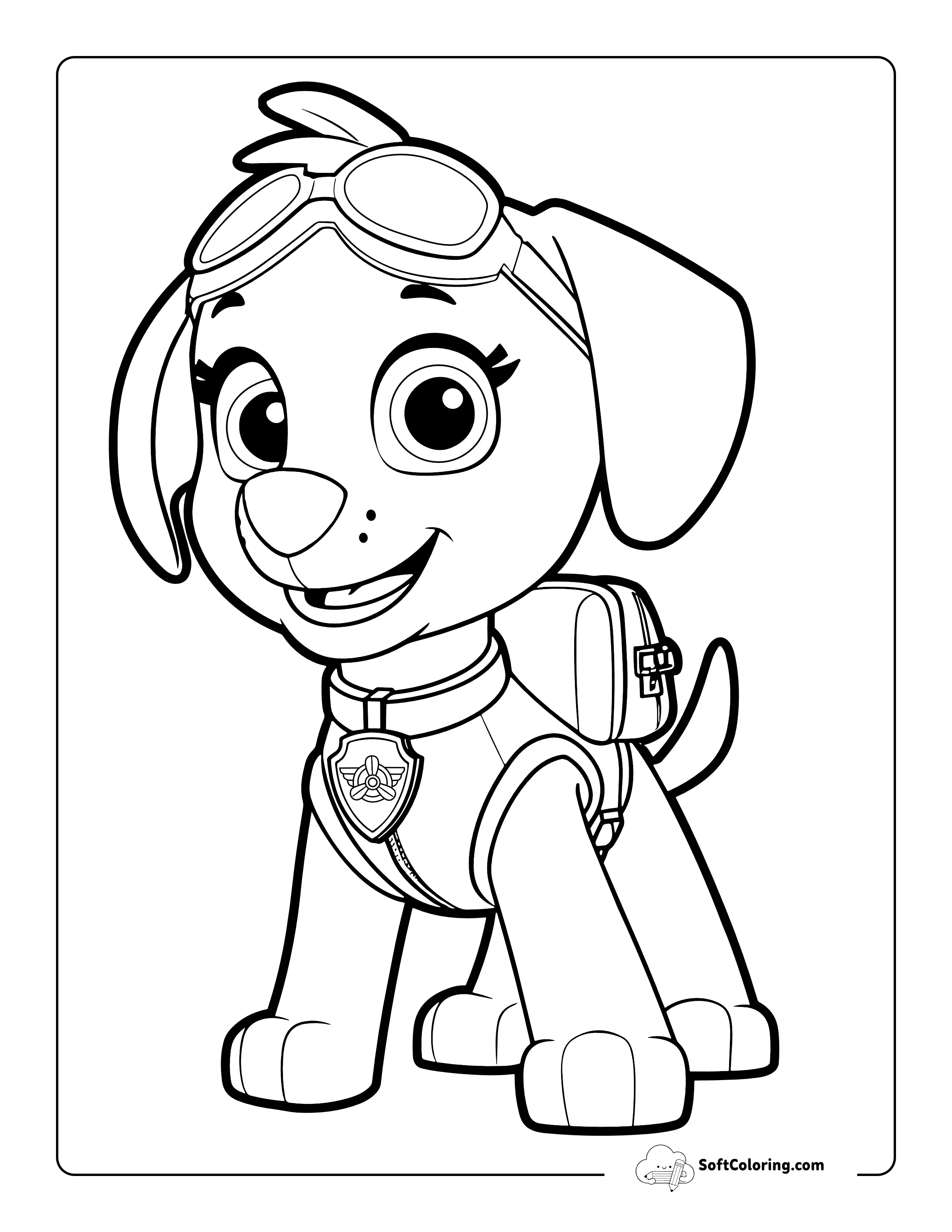 Cute Skye-Inspired Coloring Page