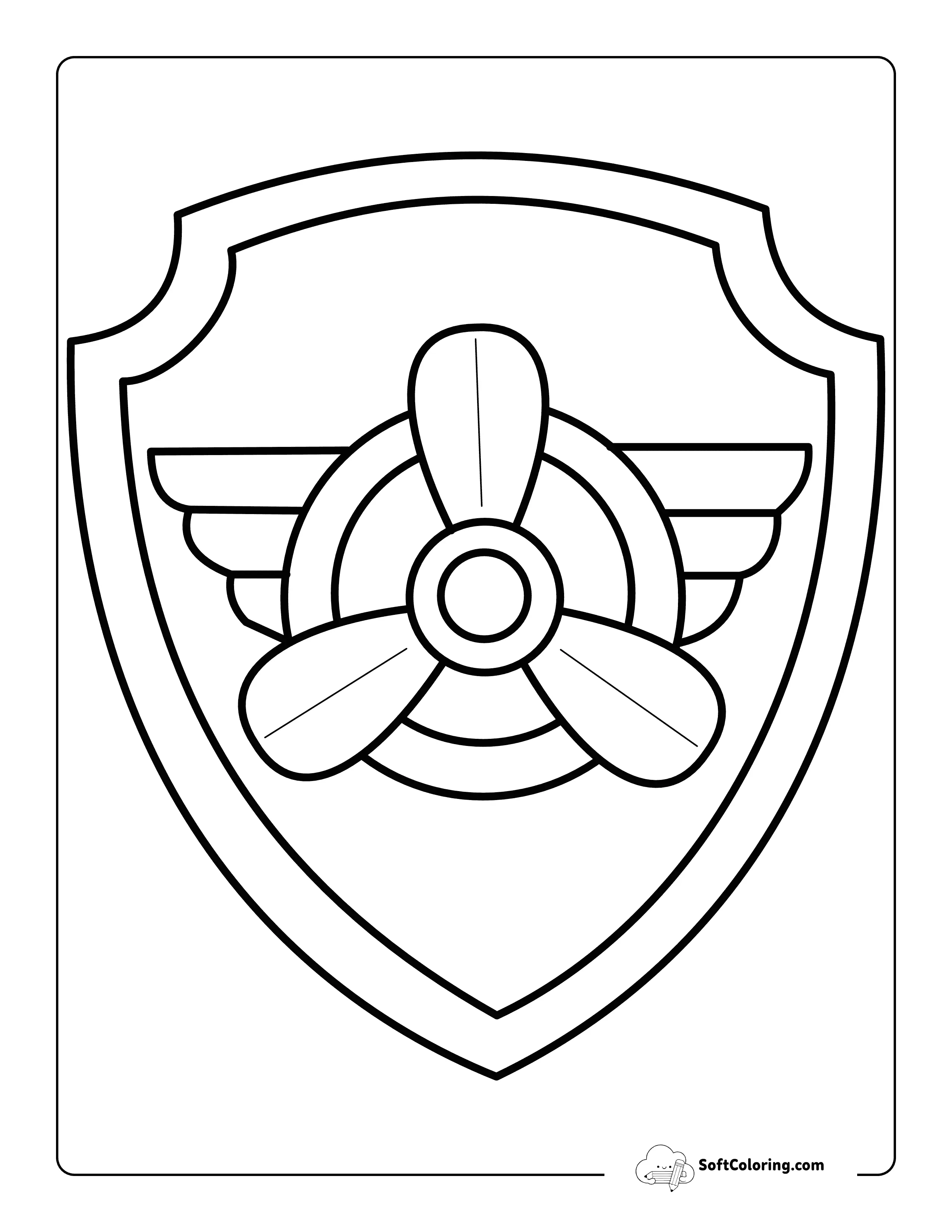 Skye Badge Outline Printable Inspired By Paw Patrol