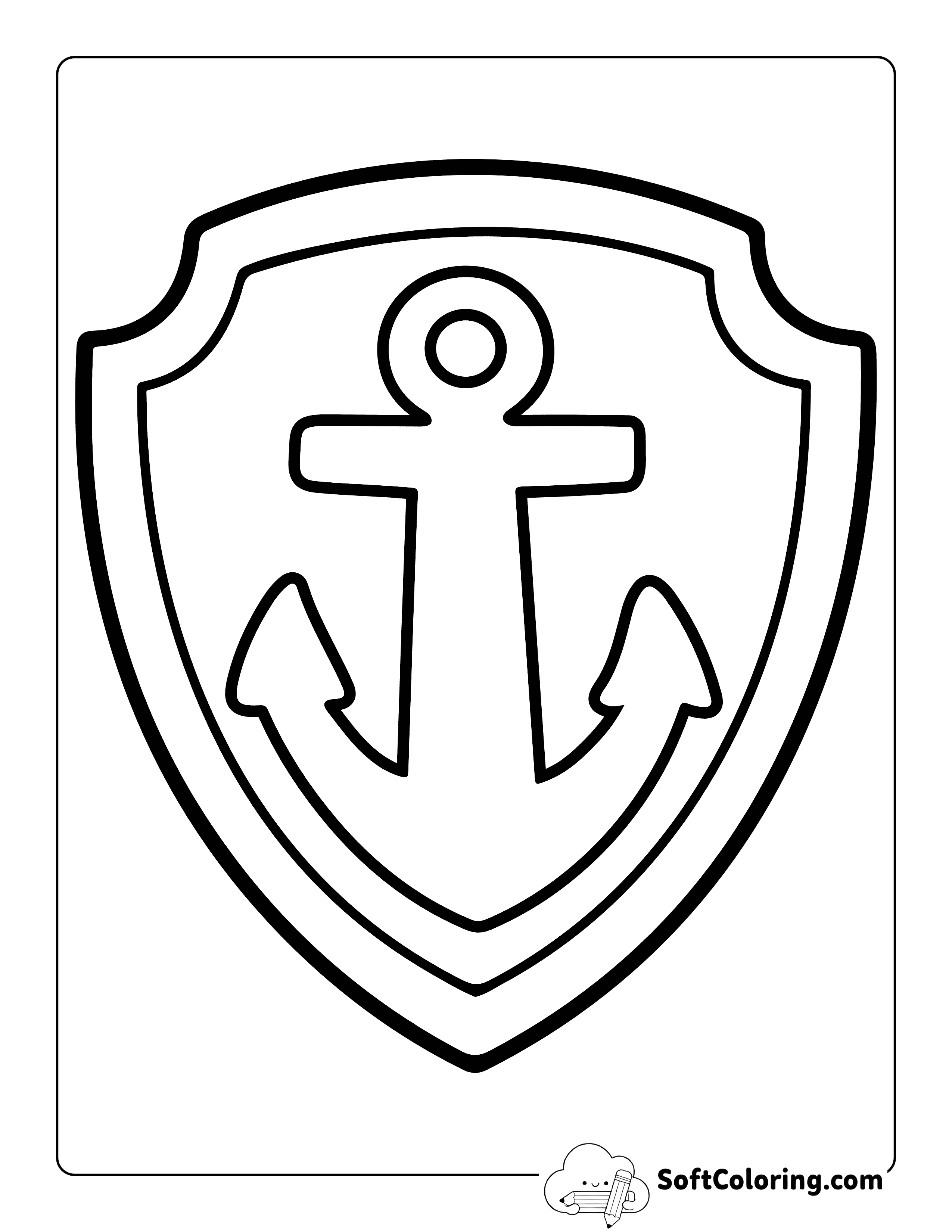 Zuma Badge Outline Printable Inspired by Paw Patrol