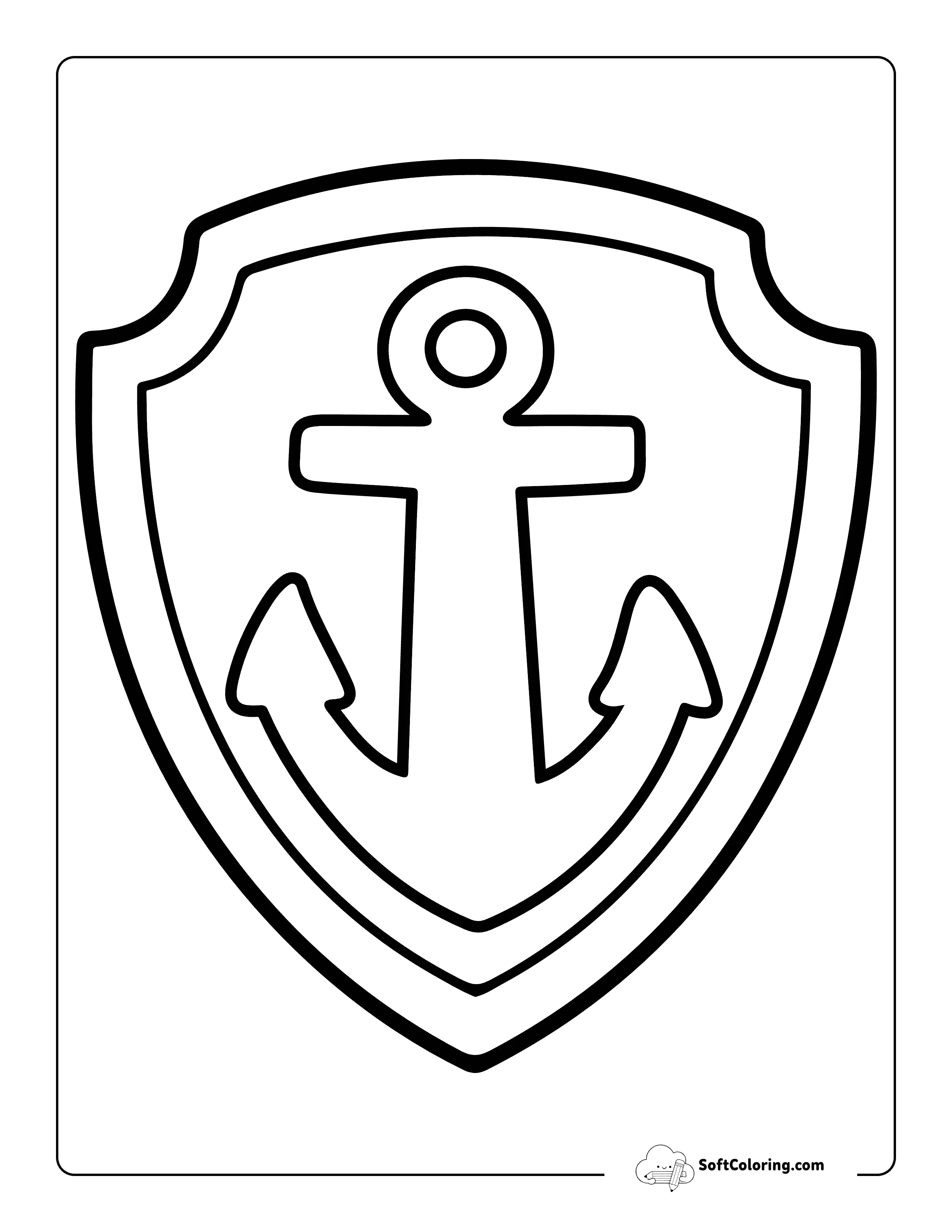 Zuma Badge Outline Printable Inspired By Paw Patrol