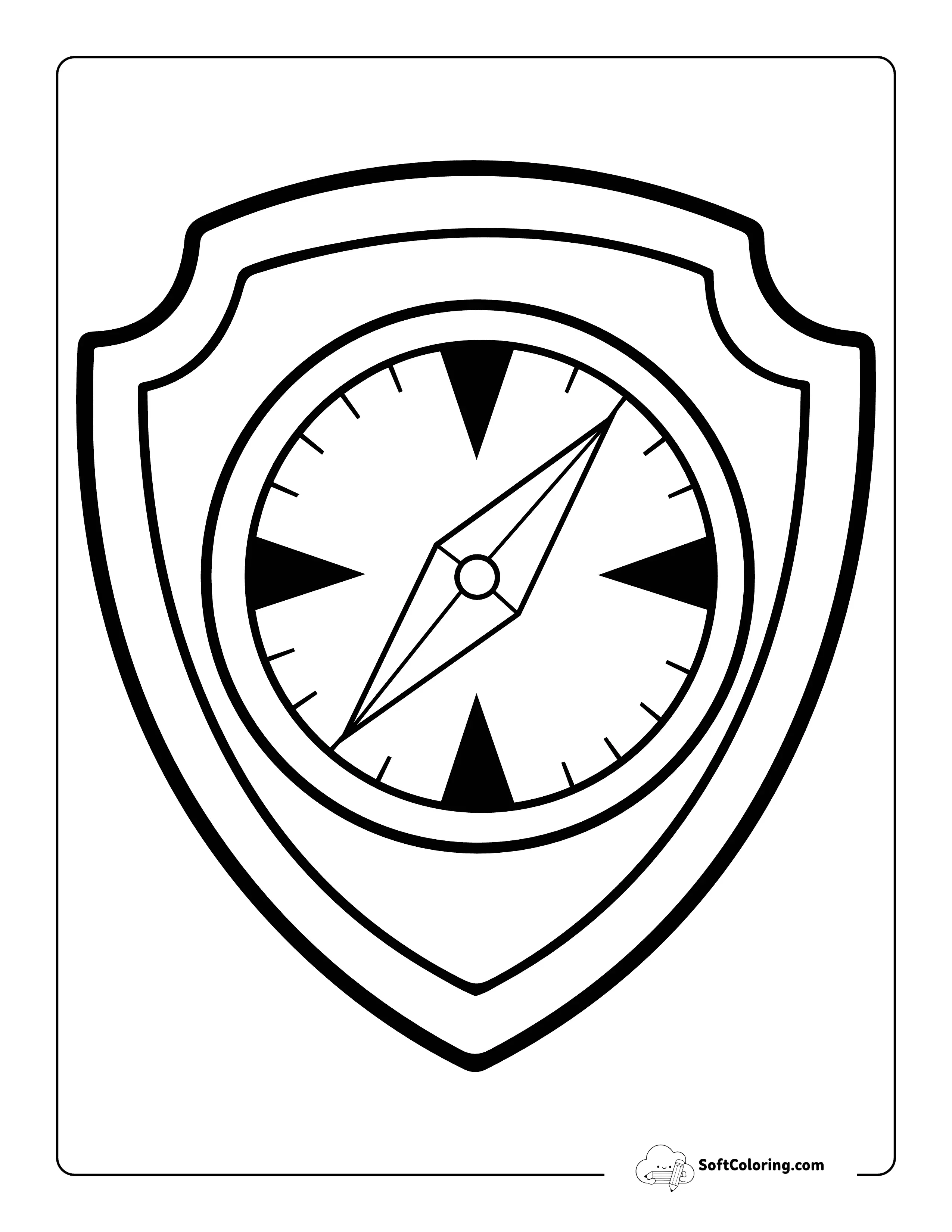 Tracker Badge Outline Printable Inspired By Paw Patrol