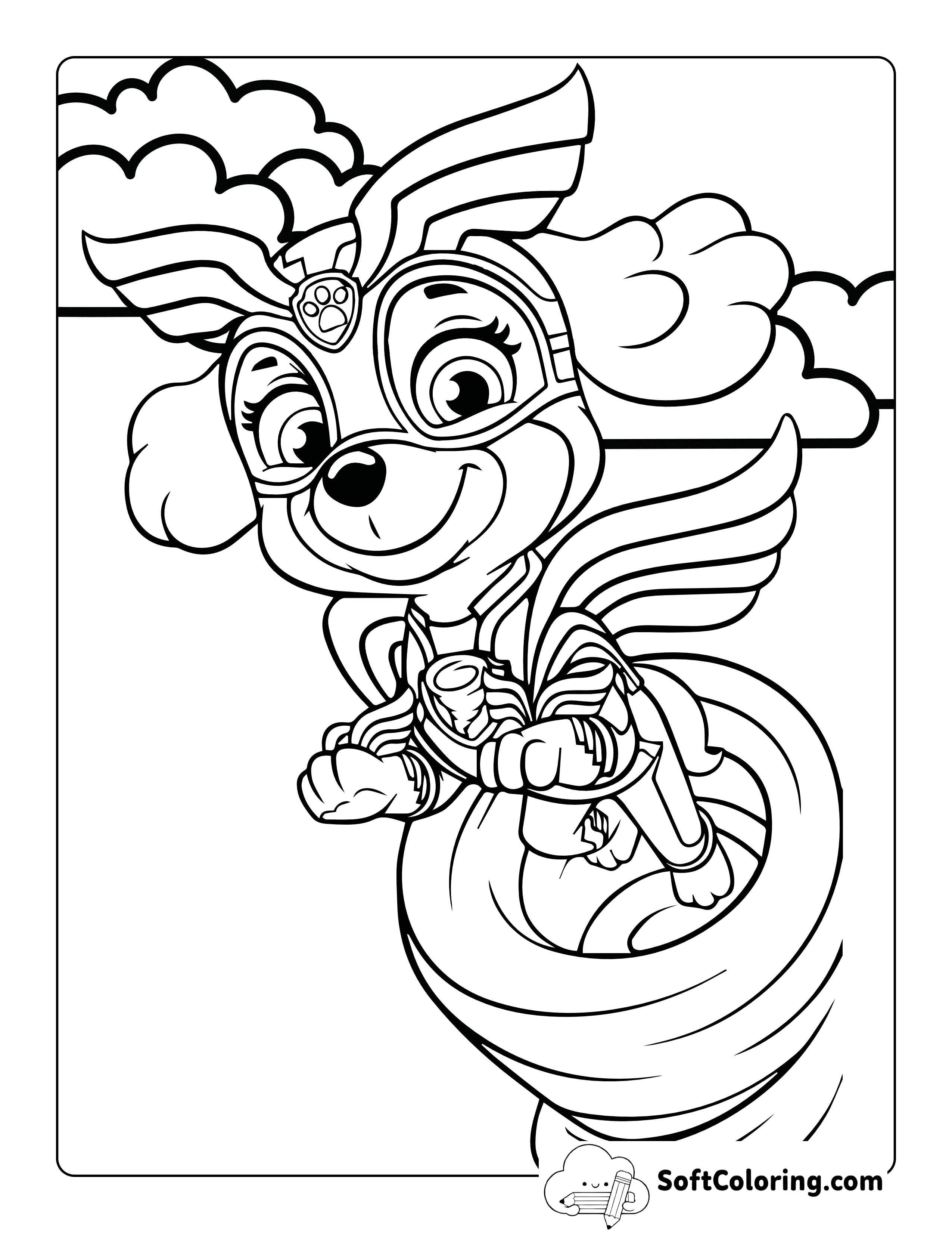 Cool SKye Flying Tornado Mighty Pups-Inspired Printable